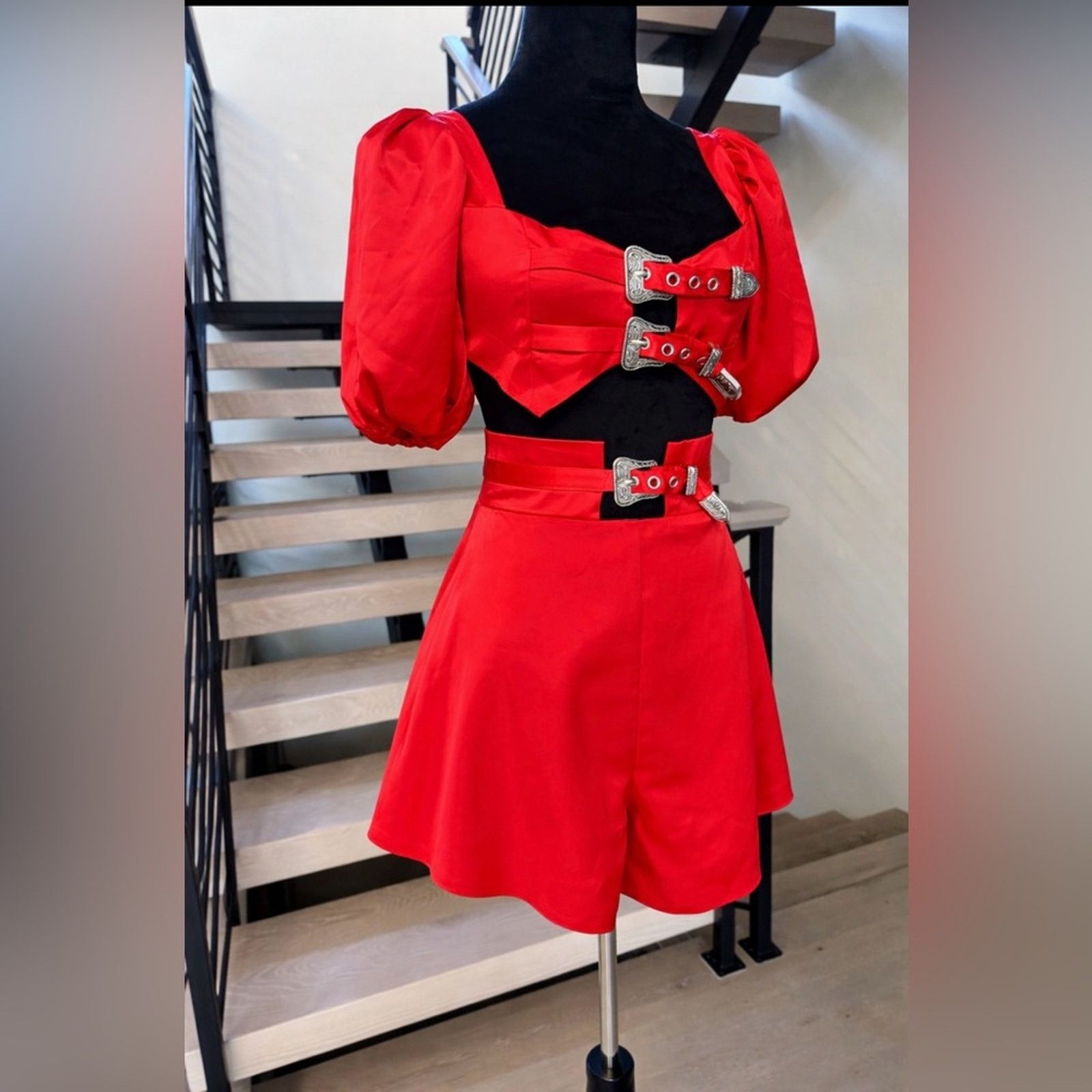 Other New Y2K Bold Red Buckle Highwaisted 2 piece set size S Size 26" / US 2 / IT 38 - 2 Thumbnail