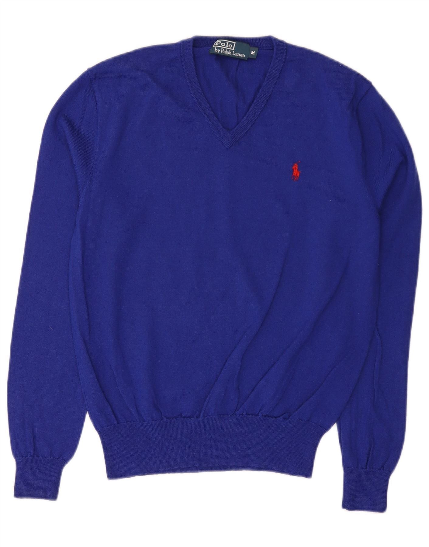 Polo Ralph Lauren Womens V-Neck Jumper Sweater UK 14 Medium Purple Size S / US 4 / IT 40 - 1 Thumbnail