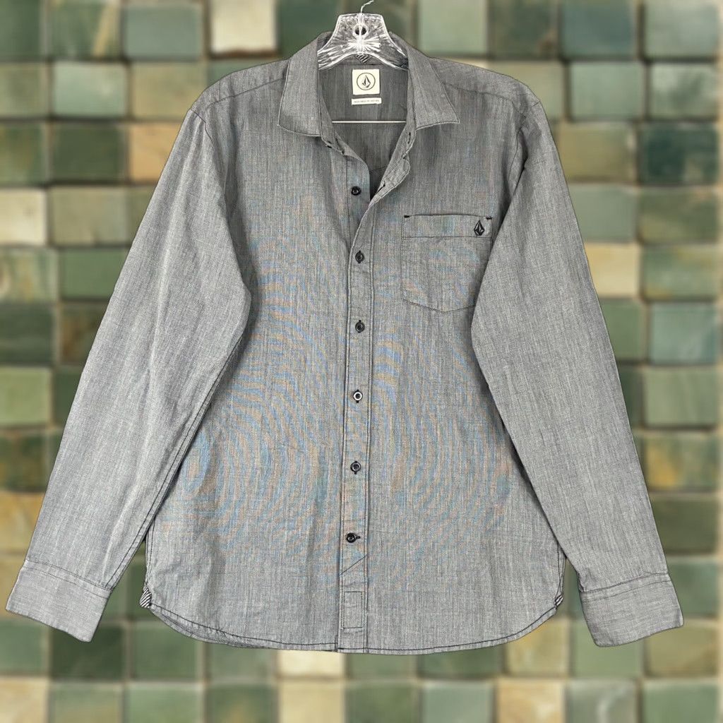 Volcom Volcom Shirt Men M Gray Long Sleeve Button-Up Regular Size Medium Size US M / EU 48-50 / 2 - 1 Thumbnail