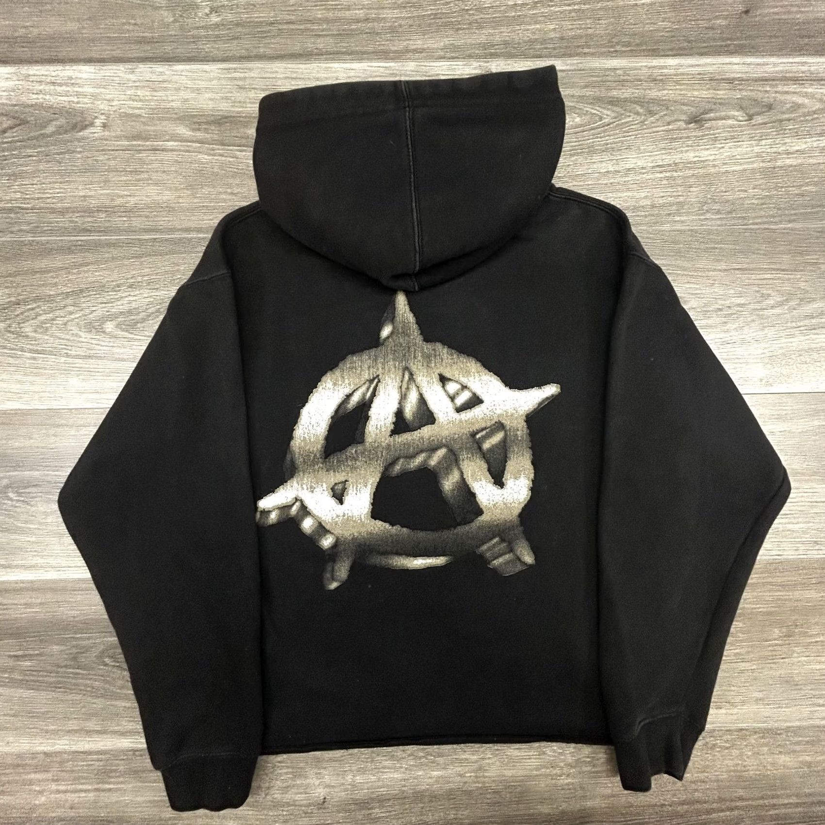 Revenge Revenge Hoodie Mens M Black Graphic Print Front Back Punk Anarchy Logo 90s Streetwear Size US M / EU 48-50 / 2 - 2 Thumbnail