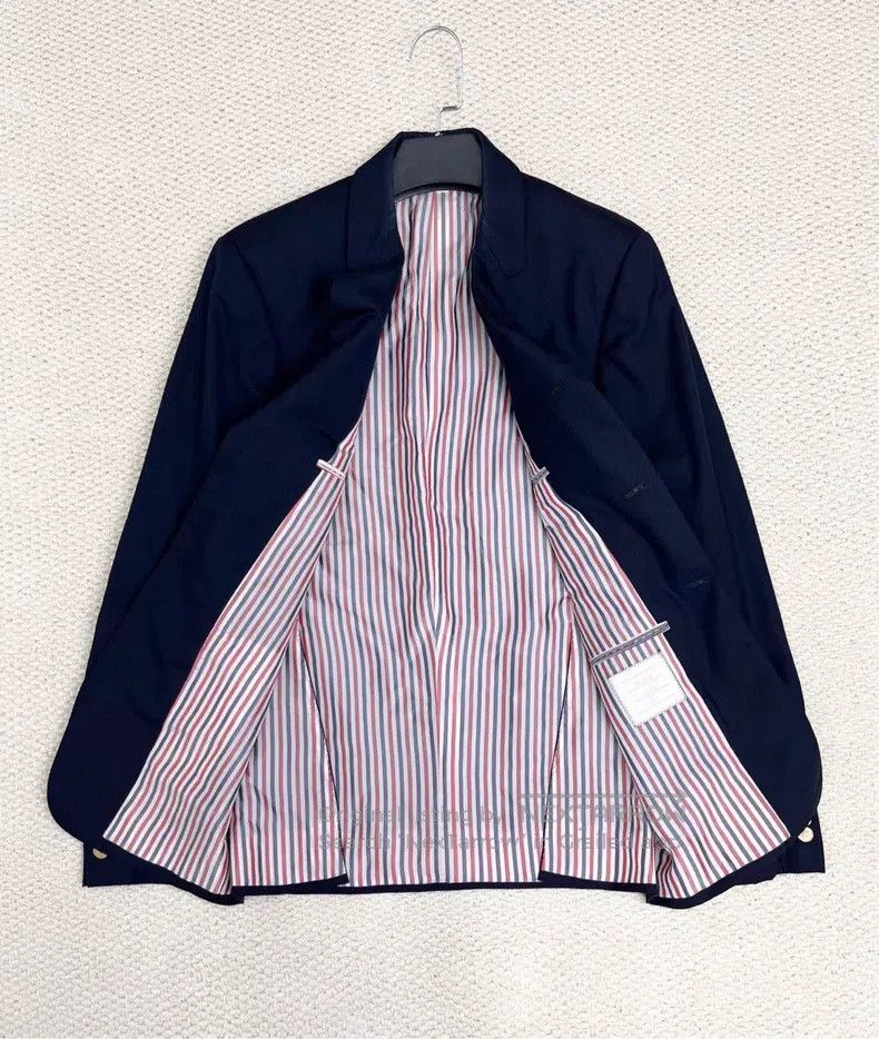 Thom Browne Thom Browne size 1 Navy Anchor Gold Button Stripe Blazer Size 38R - 7 Thumbnail