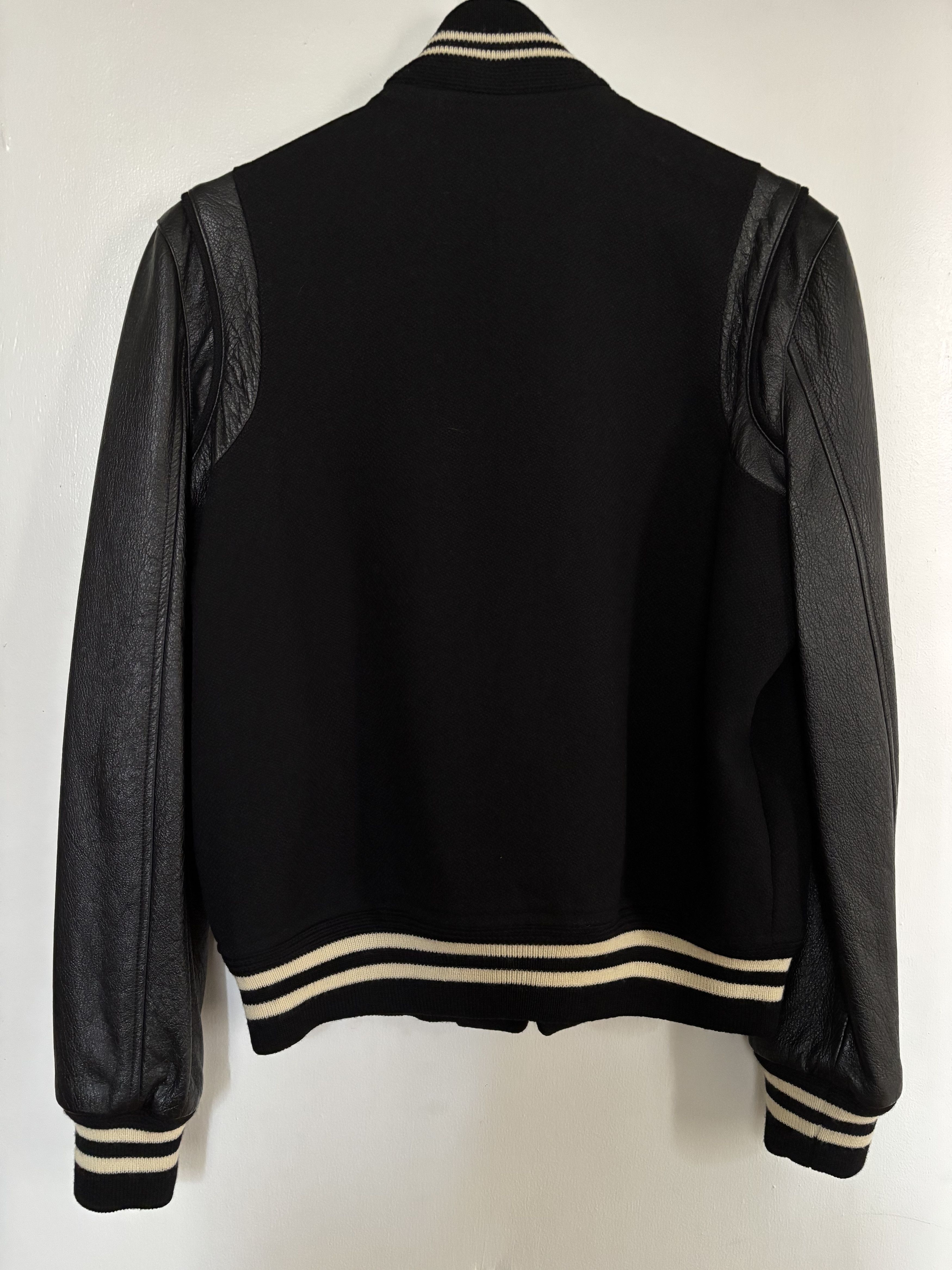 Saint Laurent Paris CLASSIC TEDDY JACKET IN BLACK WOOL, LEATHER AND POLYAMIDE Size US S / EU 44-46 / 1 - 2 Thumbnail
