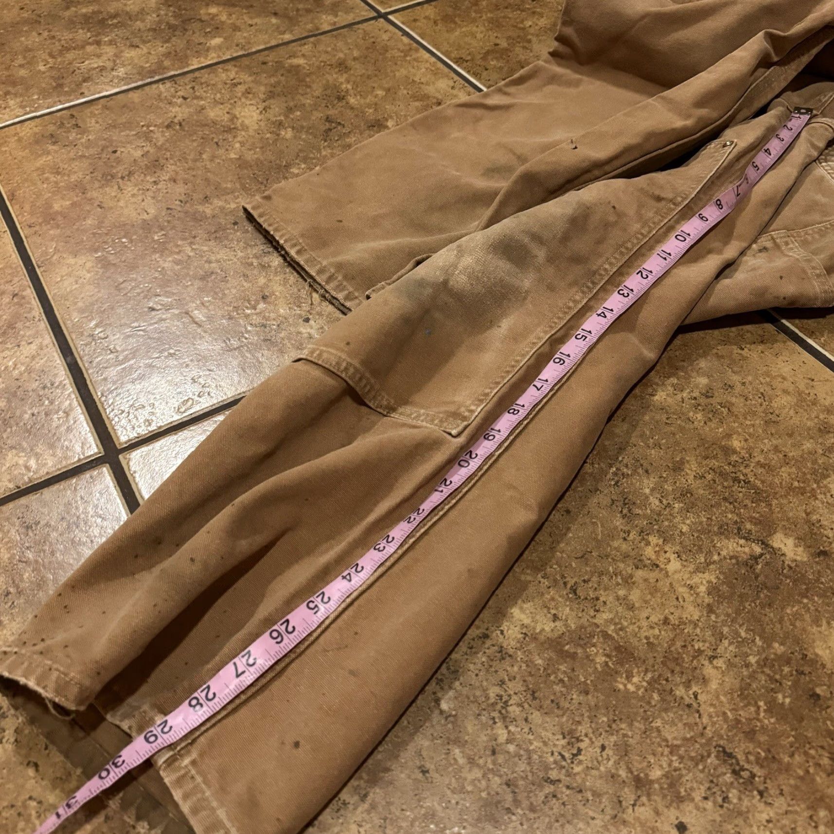 Carhartt VINTAGE Carhartt Carpenter Pants Tan 31 x 29 Double Knee Front Work USA Mens Regular 100% Cotton Size US 31 - 8 Thumbnail