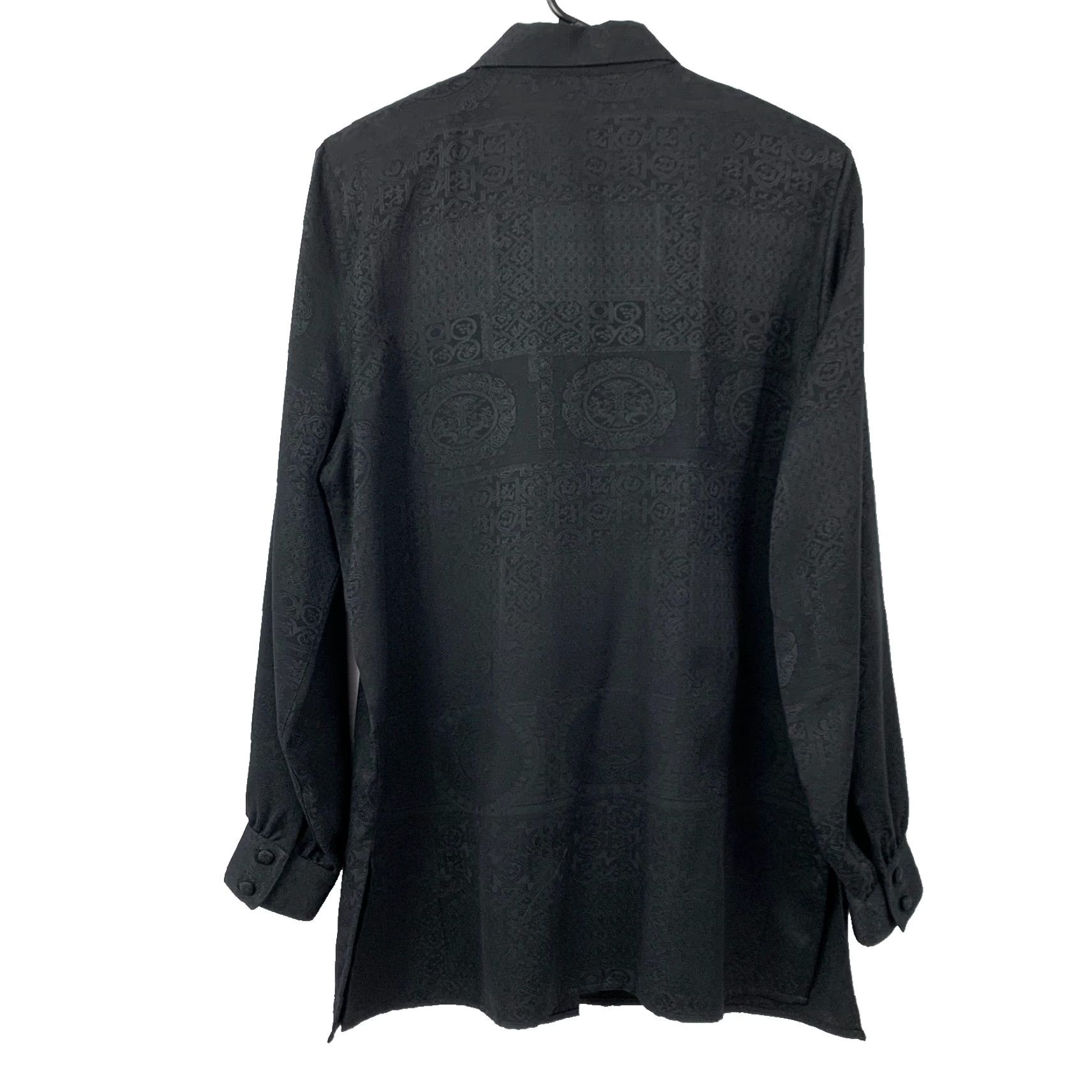 Vintage VINTAGE Christie & Jill Blouse Oversized Black Jacquard Button Shirt L Long Sleeve Women"} Size L / US 10 / IT 46 - 7 Thumbnail