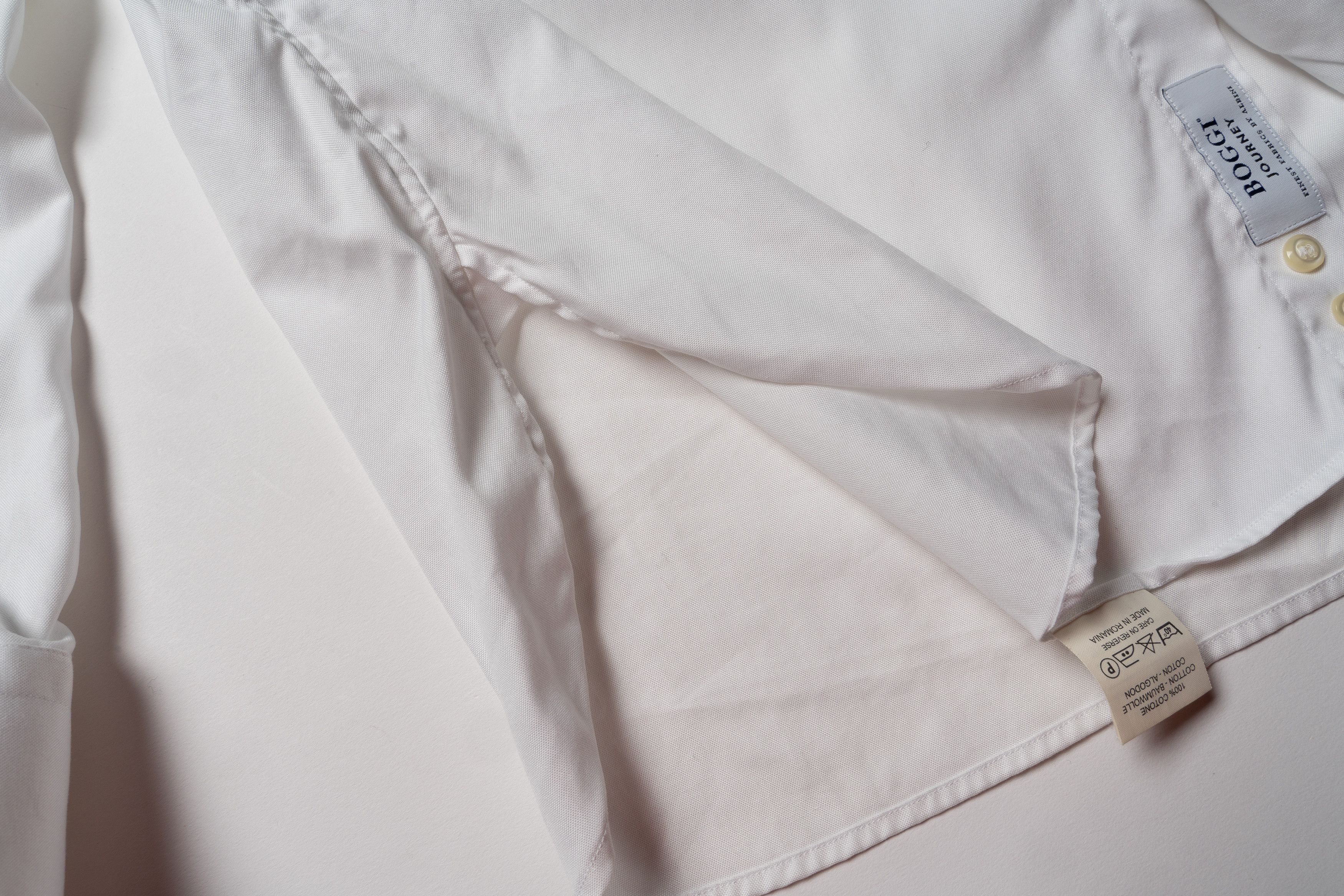 Boggi 🔵 BOGGI MILANO White Cotton Button Up shirt Size US L / EU 52-54 / 3 - 5 Thumbnail