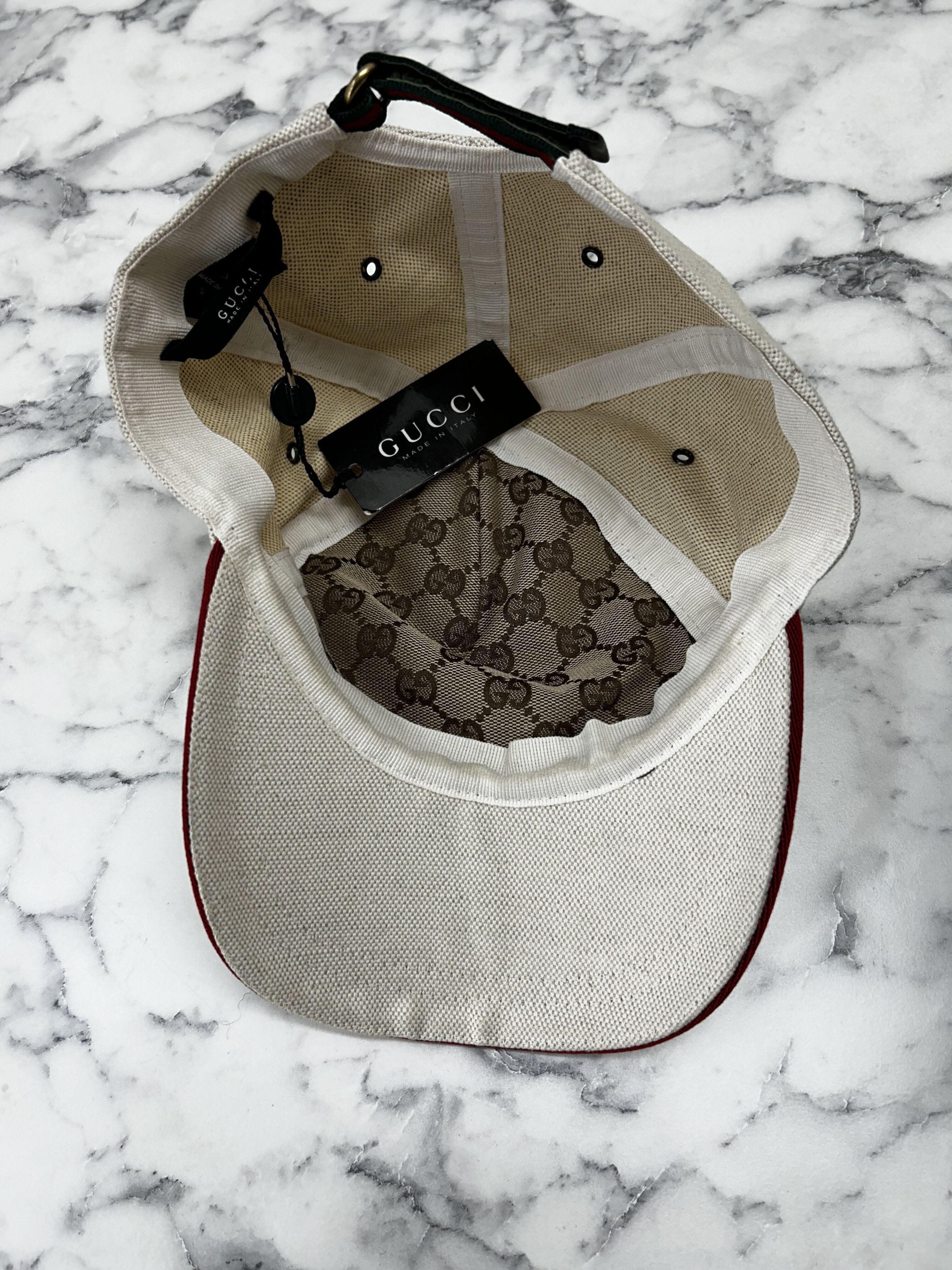Gucci Gucci Off White Velcro 'Snap Back' Style Baseball Cap Size 36 - 6 Thumbnail