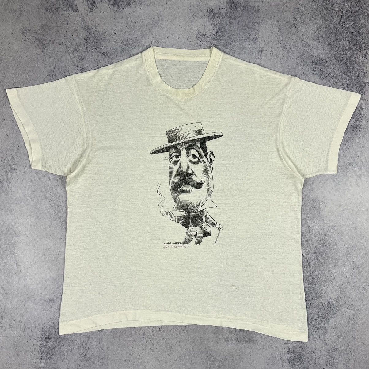 Vintage Vintage David Smith rare art caricature graphic tee 80’s Size US M / EU 48-50 / 2 - 2 Thumbnail