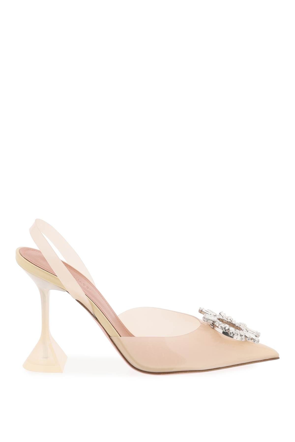 image of Amina Muaddi Pvc Begum Slingback Pumps Shoes in Vanilla, Women's (Size 8)