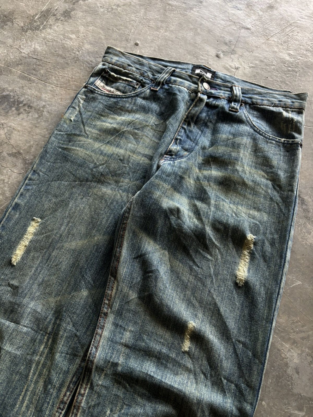 If Six Was Nine NYLAUS flare distressed rusty wash punk grunge japanese Size US 32 / EU 48 - 13 Thumbnail
