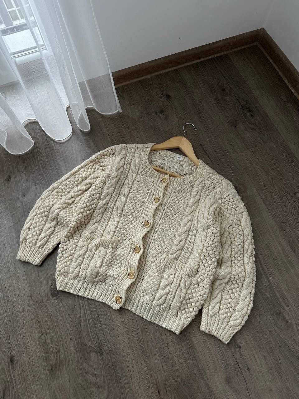 Vintage Vintage Cardigan Wool Beige Scotland Pocket Sweater Size M / US 6-8 / IT 42-44 - 5 Thumbnail