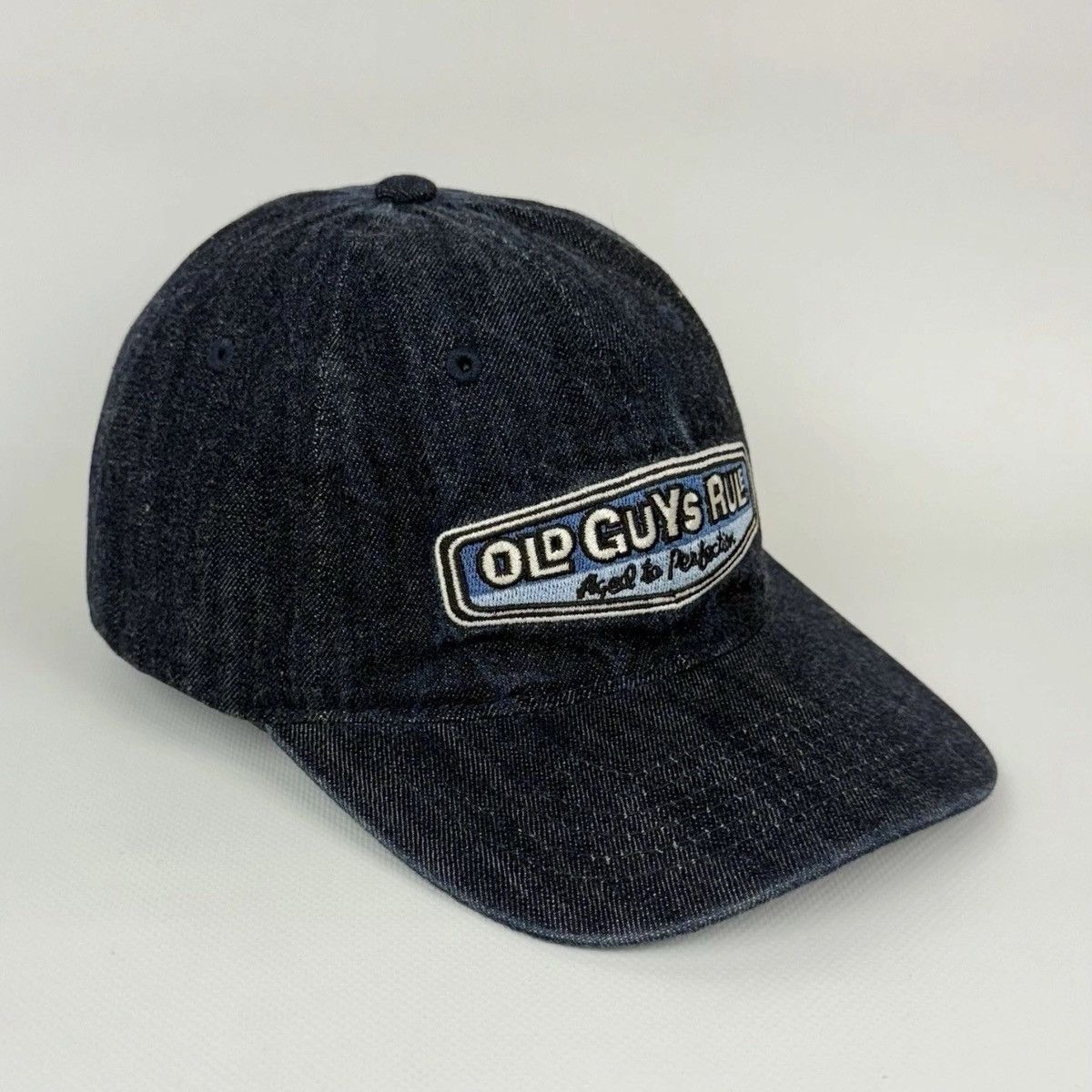 Vintage Old Guys Rule Rear View Cap Hat Denim Blue Top Embroidered Size ONE SIZE - 2 Thumbnail