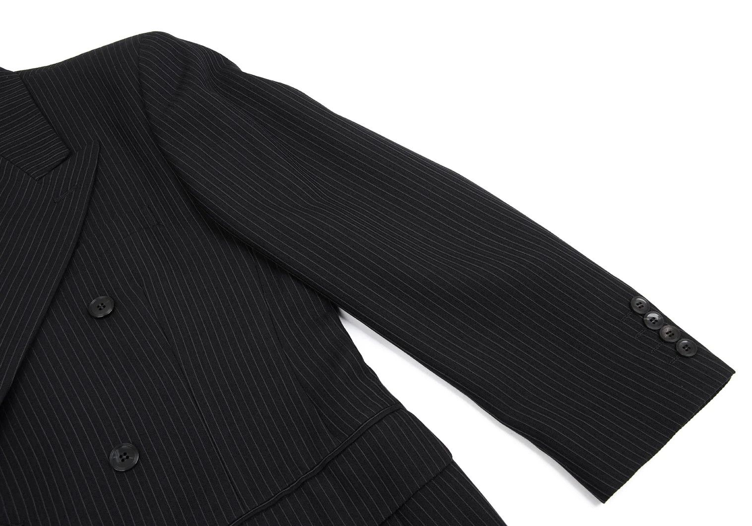 Jean Paul Gaultier Wool Stripe Double Breasted Jacket in Dark Navy 44M Size US S / EU 44-46 / 1 - 6 Thumbnail