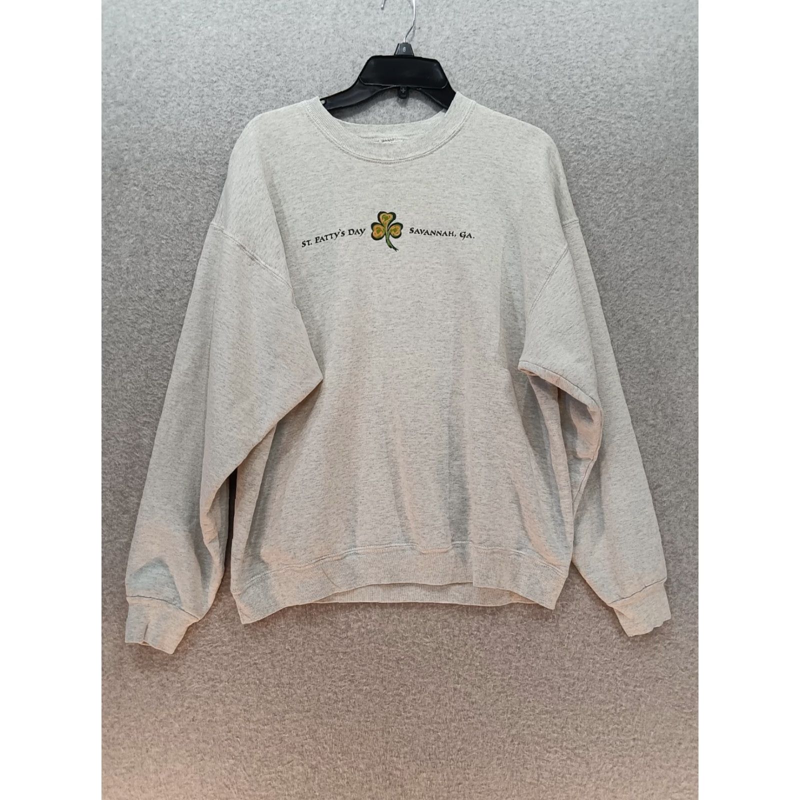 Fruit Of The Loom Fruit of the Loom Sweatshirt Mens XL Gray St. Patrick’s Day Graphic Print Savannah GA Crew Neck Pullover Shirt Size US XL / EU 56 / 4 - 2 Thumbnail