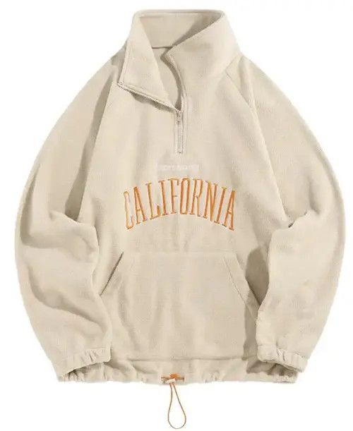 Designer × Vintage Fleece sweatshirt with a high collar and an inscription Size US L / EU 52-54 / 3 - 1 Thumbnail
