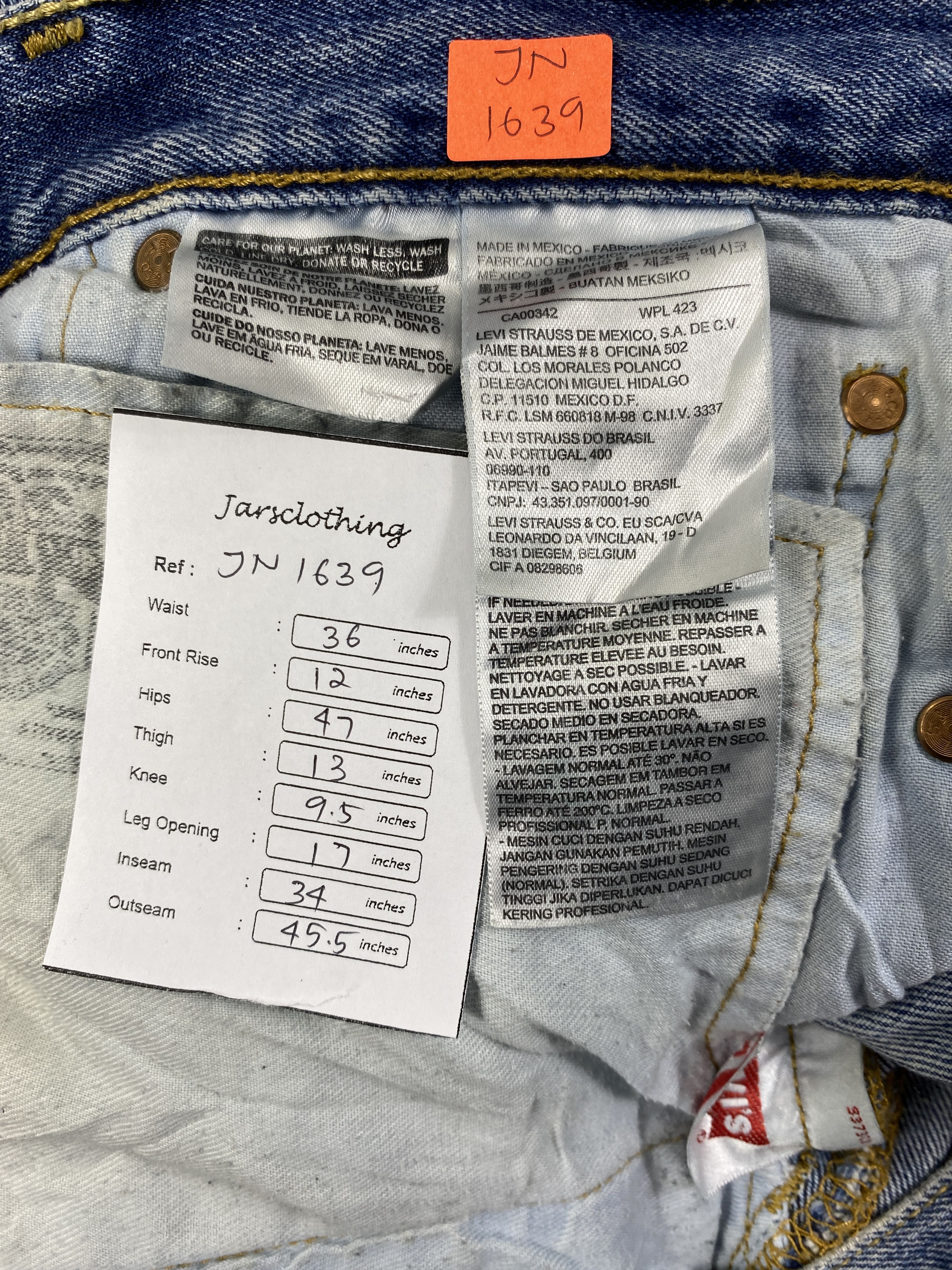 Levi's Blue Vintage Levi's 501 Jeans 36x34 Denim -JN1639 Size US 36 / EU 52 - 8 Thumbnail