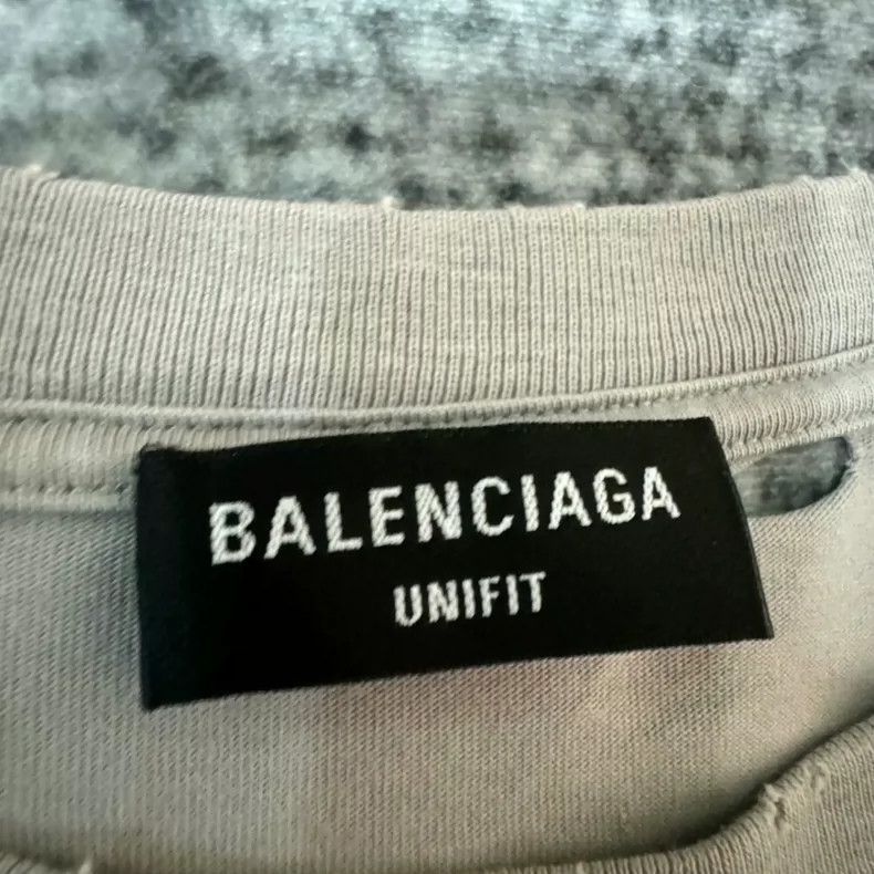 Balenciaga Balenciaga Grey Blurred Mosaic Logo Short Sleeve Size US M / EU 48-50 / 2 - 3 Thumbnail