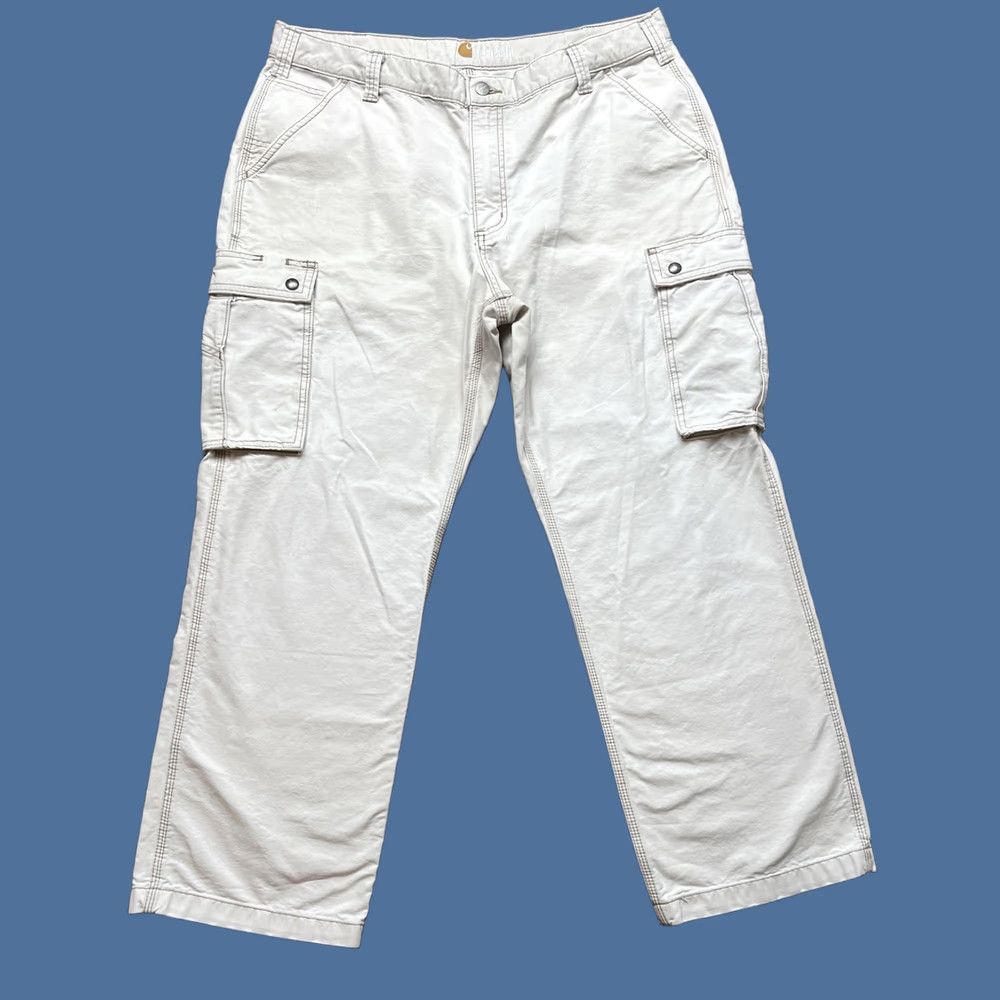 Carhartt Carhartt Cargo Pants Mens 38x29 Beige Relaxed Fit 5-Pocket Canvas Workwear Baggy Straight 100272 253 Size US 38 / EU 54 - 1 Thumbnail