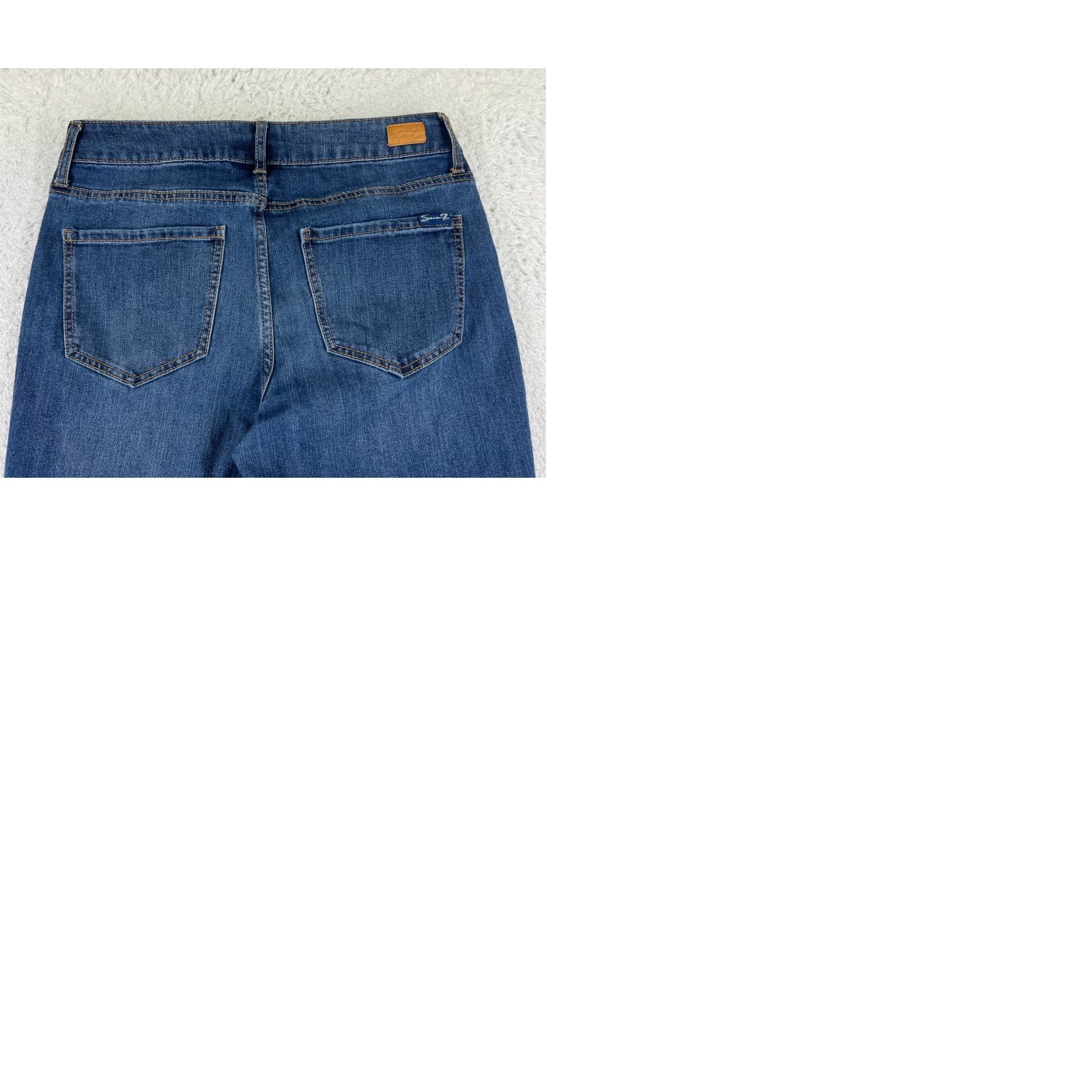 Vintage Seven7 Jeans Women Skinny Denim Blue 28x29 Medium Rise 6 Regular Cotton Blend 5-Pocket Distressed Vintage No Size 28" / US 6 / IT 42 - 10 Thumbnail