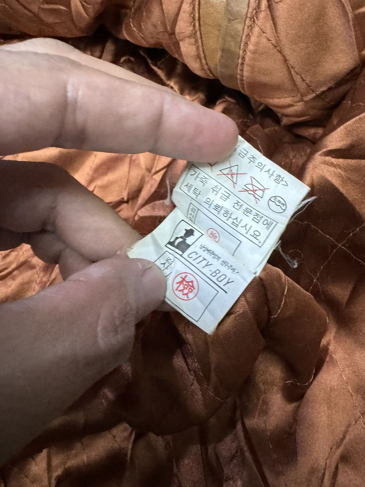 Vintage VINTAGE LAMB SKIN KOREAN TASK FORCE 77 LEATHER JACKET Size US L / EU 52-54 / 3 - 10 Thumbnail