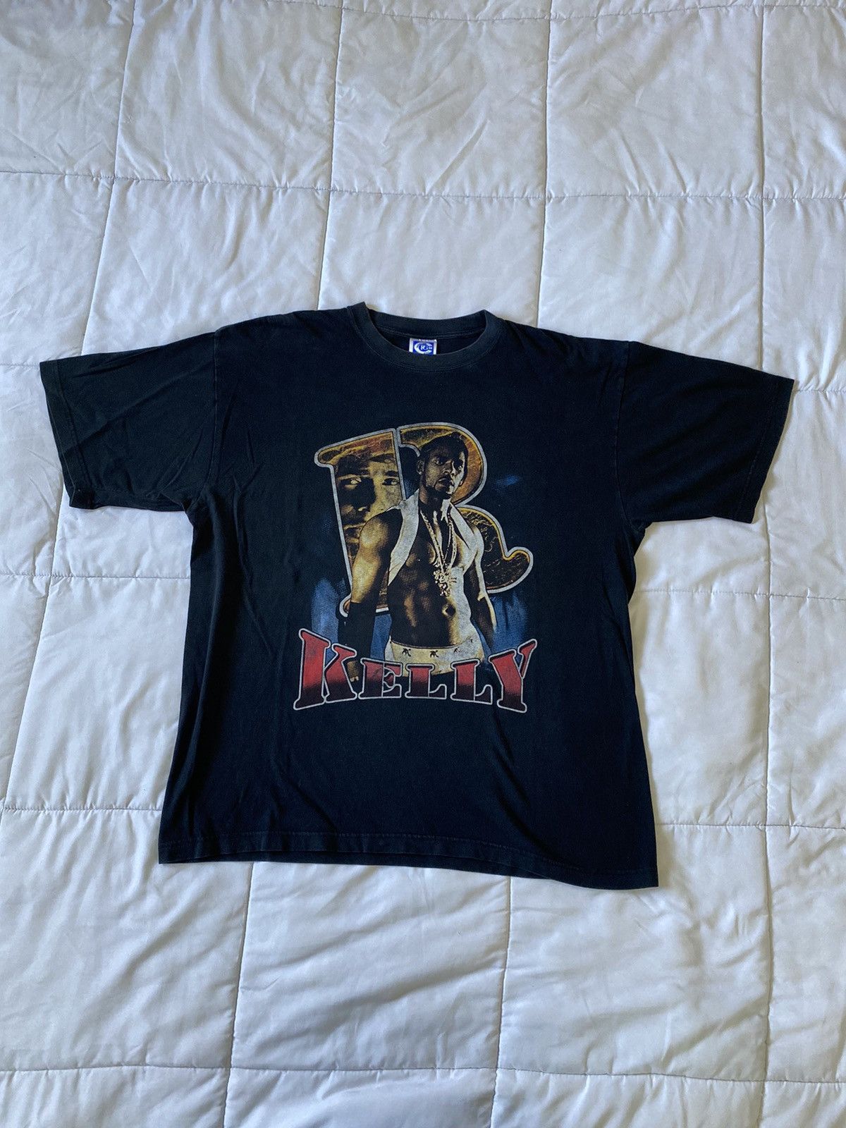 image of Rap Tees R.kelly Rap Tee Double Sided 90’S in Black, Men's (Size XL)