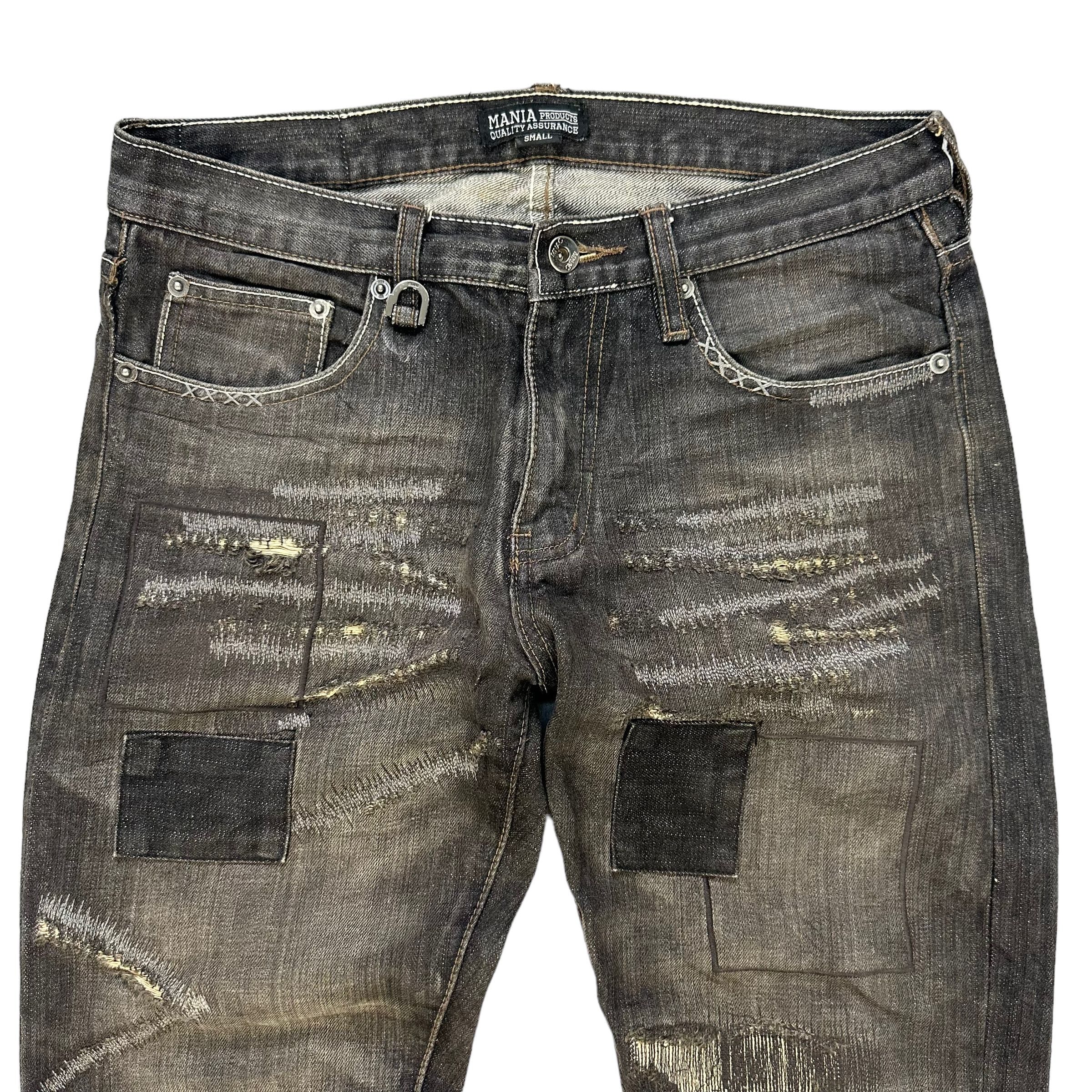 Japanese Brand MANIA PRODUCTION AD2002 SELVEDGE SASHIKO DENIM PANT #8006-71 Size US 30 / EU 46 - 2 Thumbnail