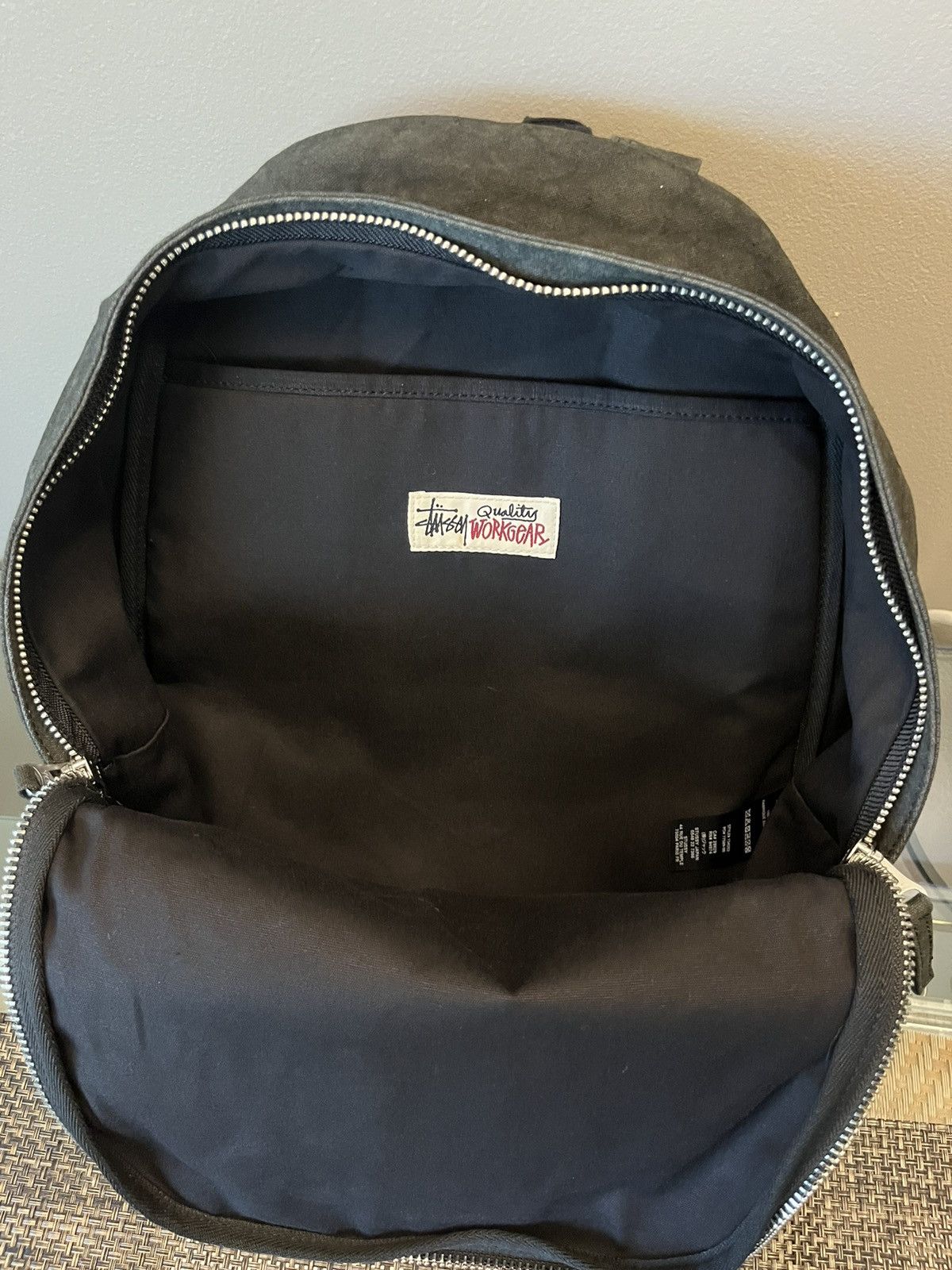 Stussy NEW 2023 summer Stussy canvas backpack washed black