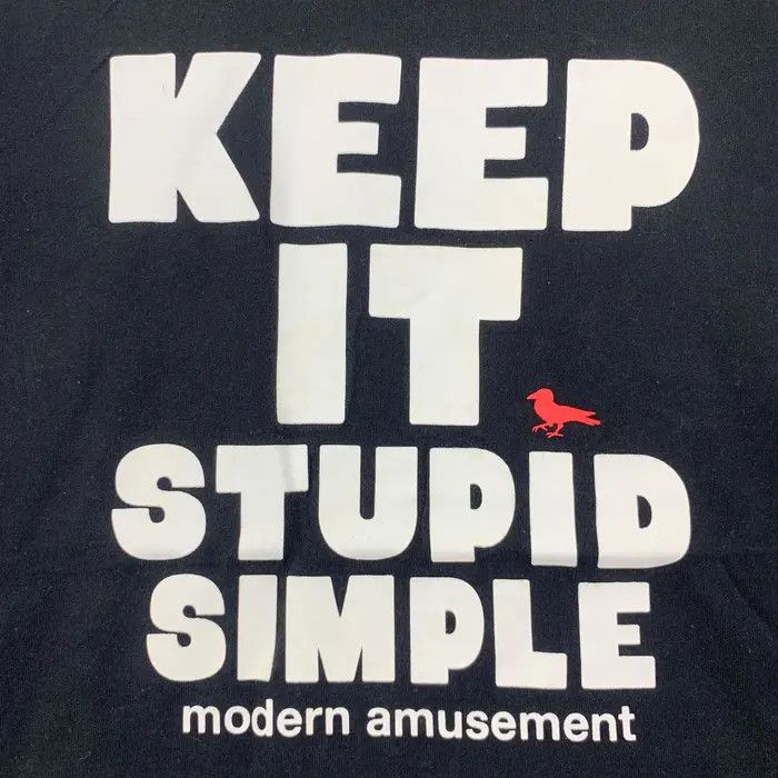 Vintage MODERN AMUSEMENT Keep It Stupid Simple Quote Tee Shirt Size XL / US 12-14 / IT 48-50 - 7 Thumbnail