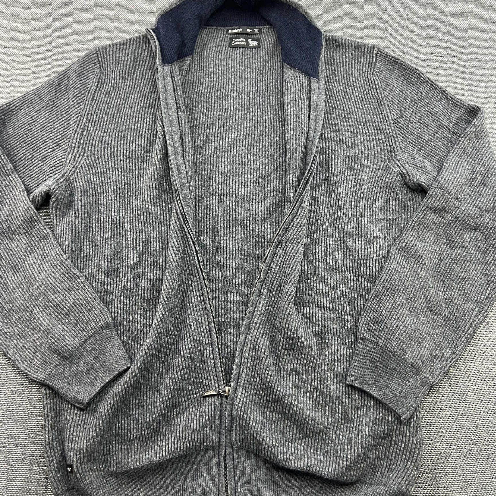 Vintage Eisbar Sweater Mens Size 50 Gray Full Zip Wool Cashmere Viscose Knit Pullover Long Sleeve Turtleneck Regular Fit Mens Size US L / EU 52-54 / 3 - 5 Thumbnail