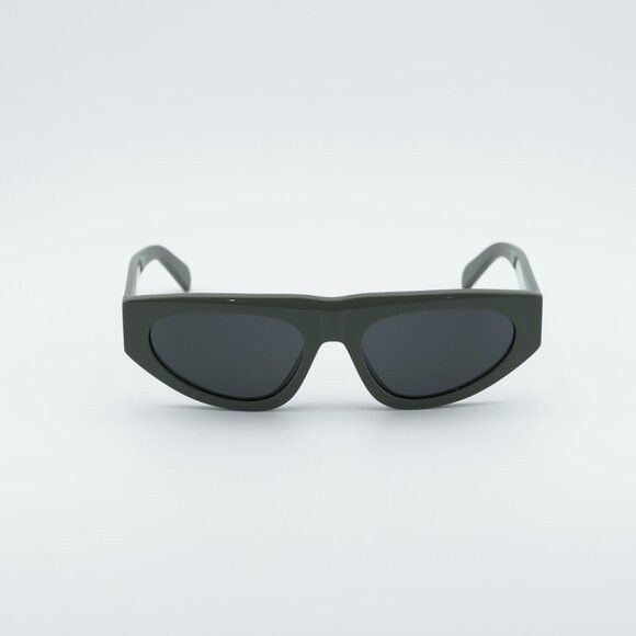 Celine Celine CL40315U 93A Sunglasses Green Geometric Frame, Smoke Size ONE SIZE - 3 Thumbnail