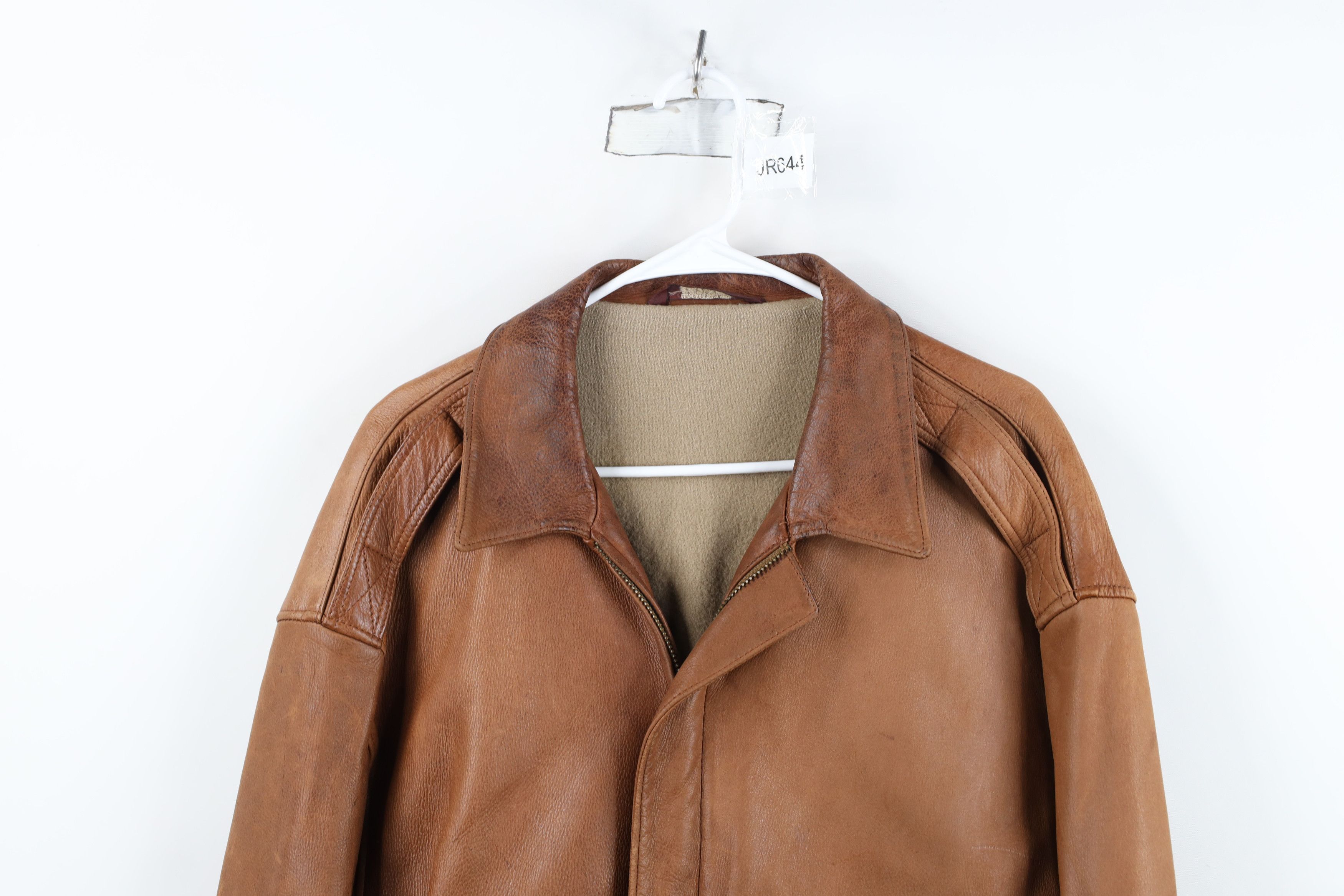 Vintage Vintage 70s Streetwear Wool Lined Leather Bomber Jacket USA Size US L / EU 52-54 / 3 - 2 Thumbnail