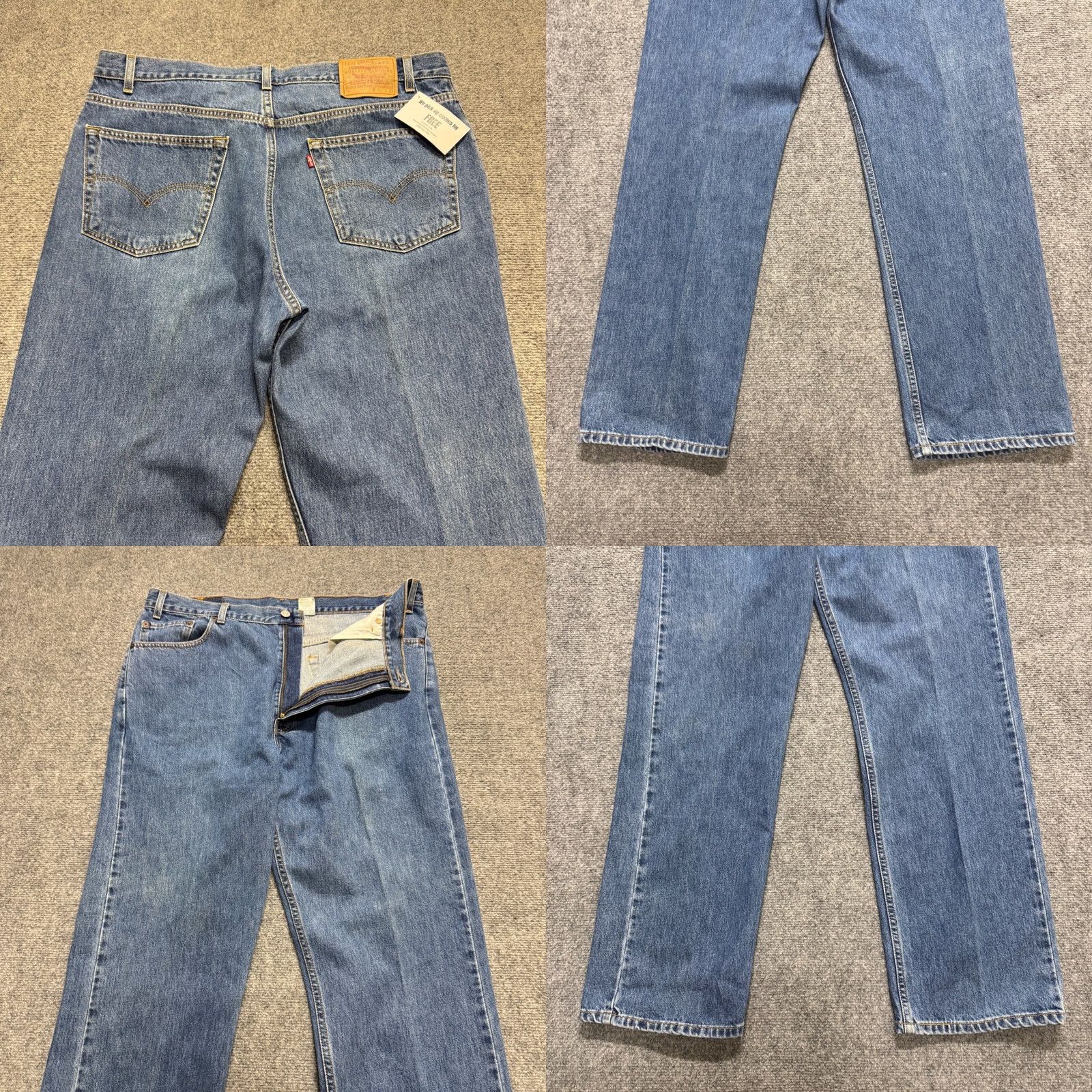 Levi's VINTAGE Levi's Jeans Men's 40x32 Regular Straight Blue Cotton Paper Tag Distressed Flaw Details size 40 Regular 32in Inseam Mens Blue Jeans Size US 40 / EU 56 - 8 Thumbnail
