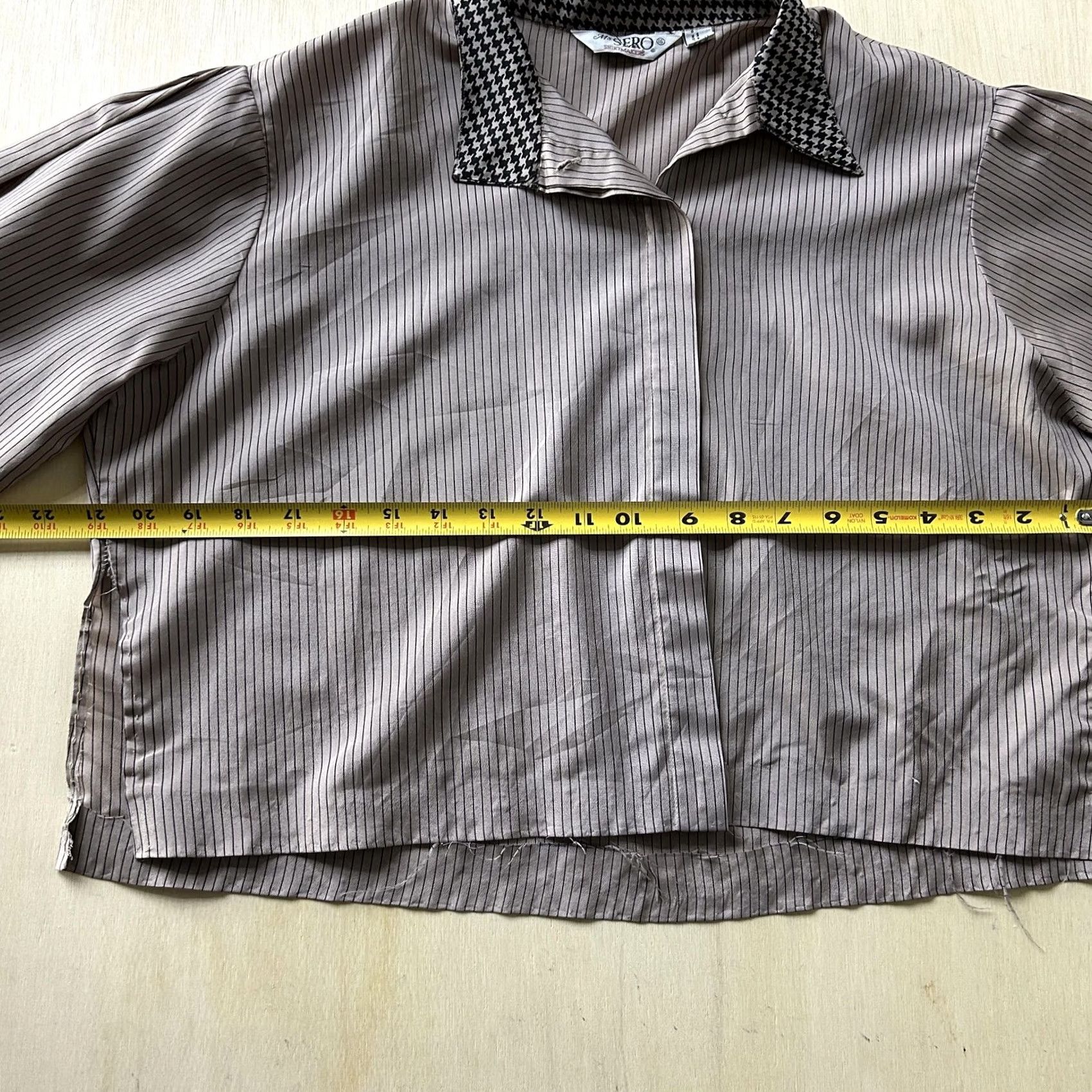 Vintage VINTAGE Ms Sero Shirt Womens 16 Beige Stripe Long Sleeve Top Size XXL / US 16-18 / IT 52-54 - 2 Thumbnail
