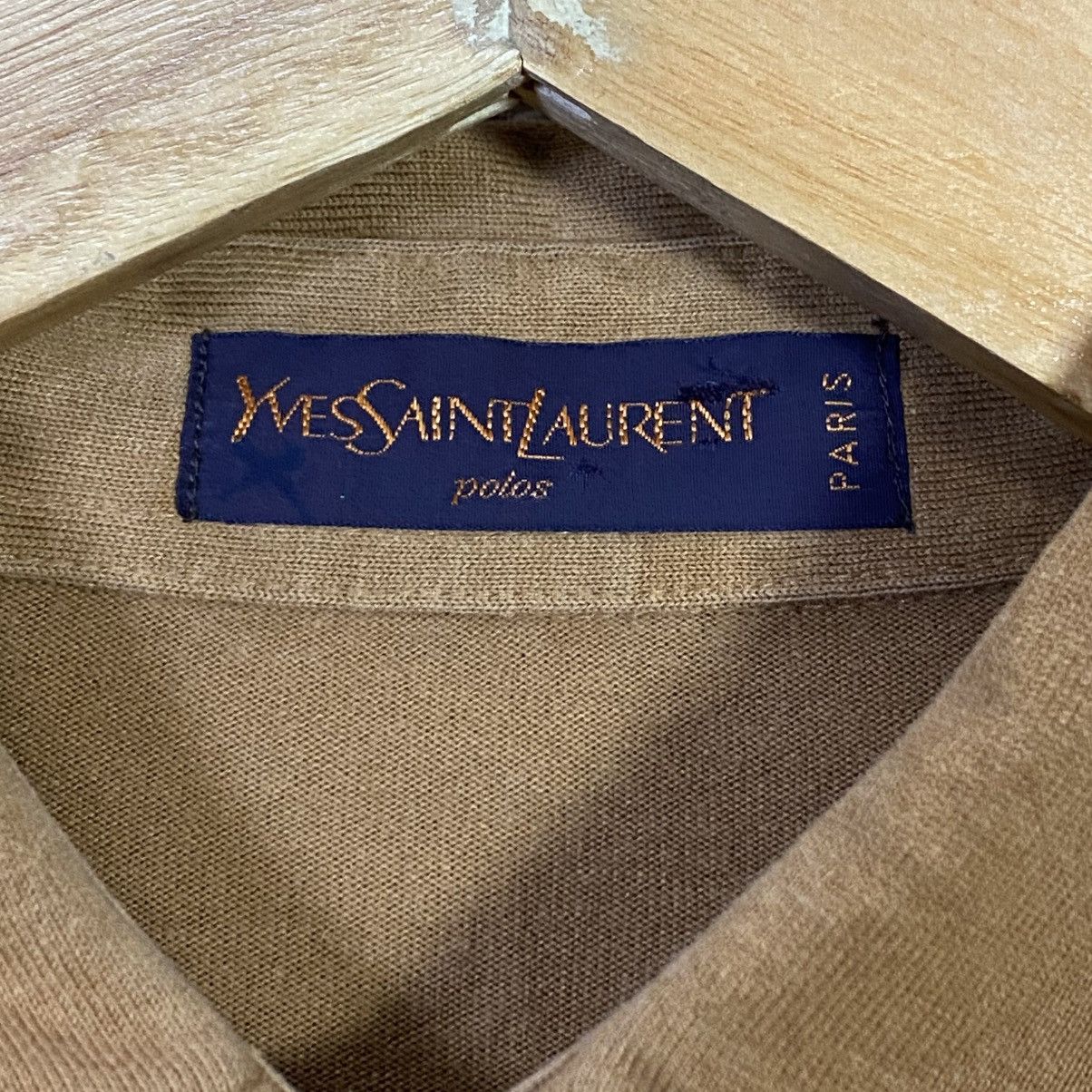 Yves Saint Laurent Vintage YVES SAINT LAUREN Double Pocket Long Sleeve Polo Tee Size US M / EU 48-50 / 2 - 7 Thumbnail