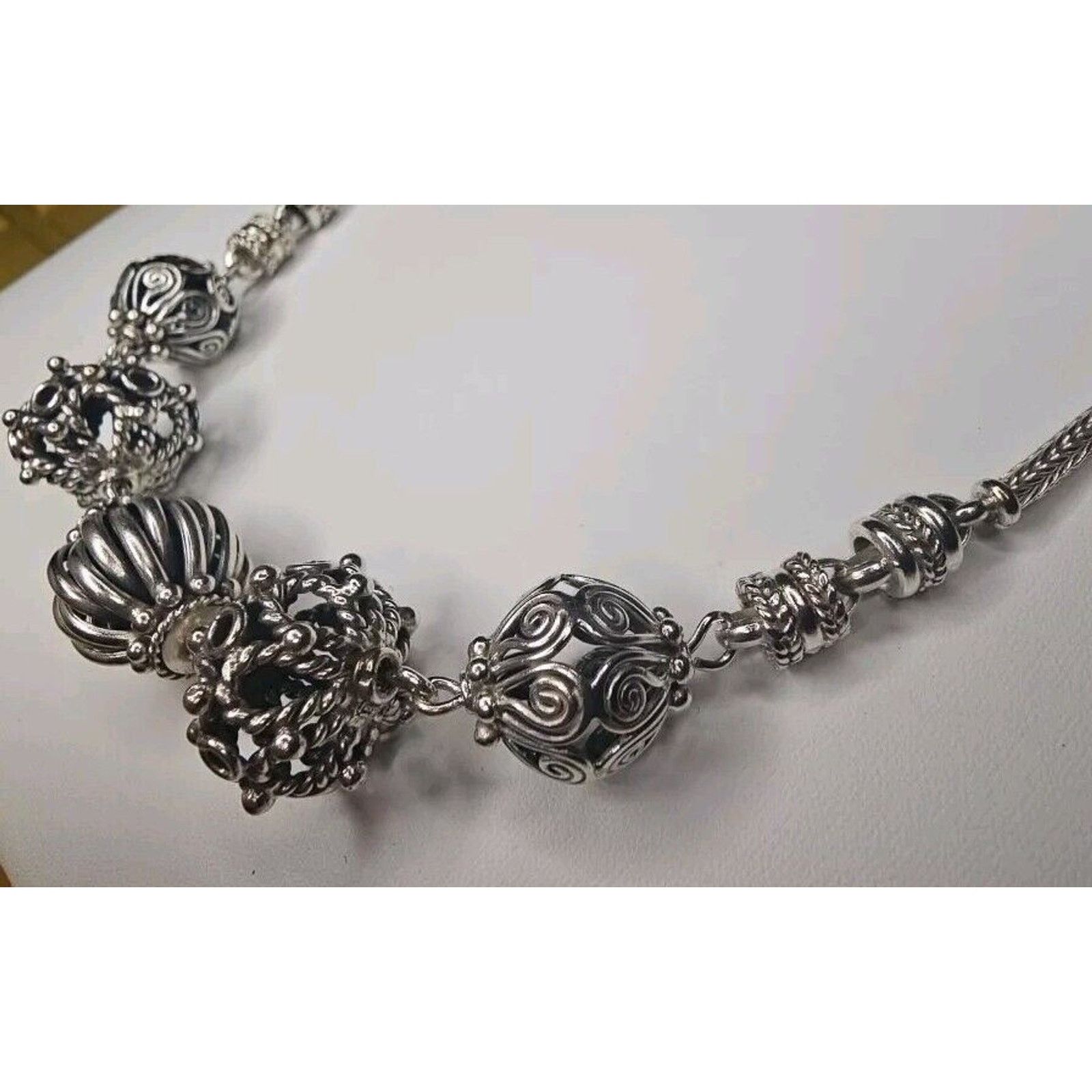 Sterling Silver Suarti Vintage Sterling Silver Chunky Bali Bead Necklace Size ONE SIZE - 4 Thumbnail