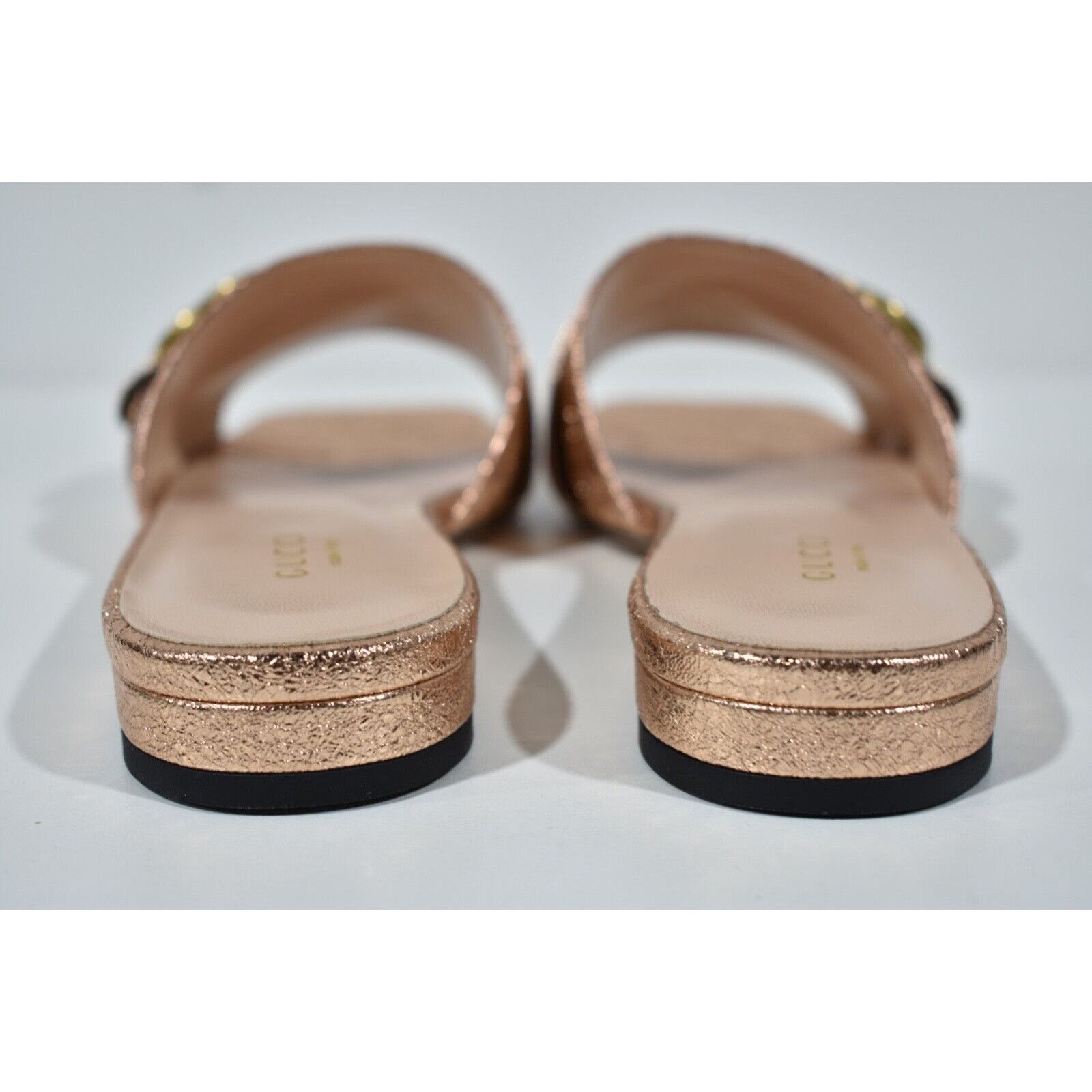 Gucci Gucci Marmont Rose Gold GG Interlocking Metal Logo Mule Size US 7.5 / IT 37.5 - 11 Thumbnail
