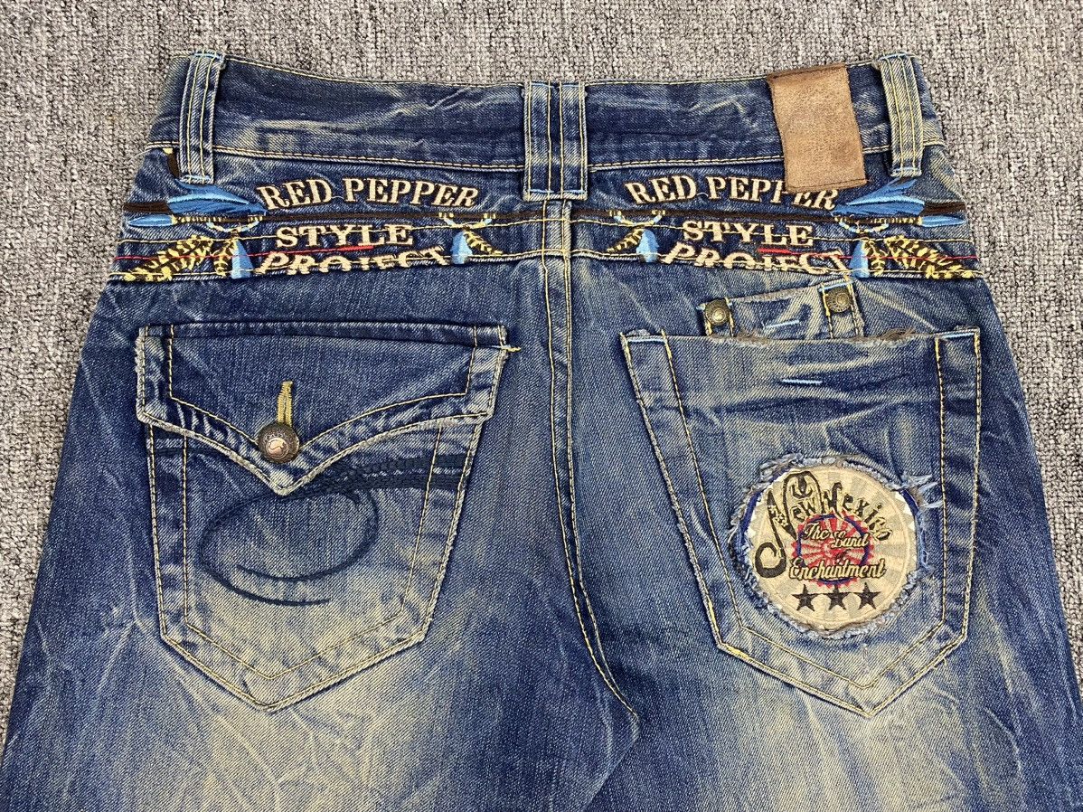 If Six Was Nine × Japanese Brand × Le Grande Bleu (L.G.B.) Distressed Redpepper Flare Jean Size US 30 / EU 46 - 10 Thumbnail