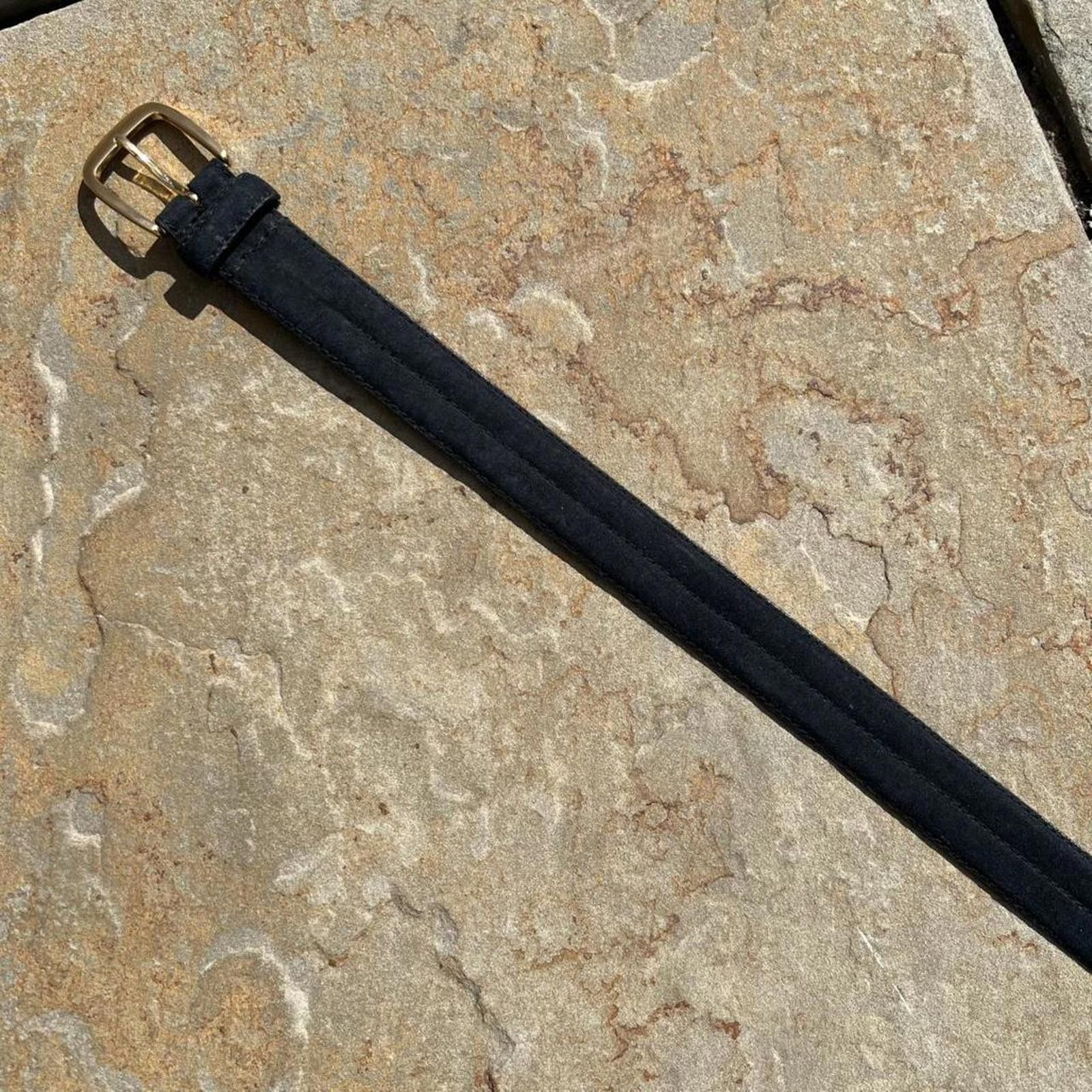 Vintage Vintage 90s Center Stitch Black Faux Suede XXL Belt Size ONE SIZE - 2 Thumbnail