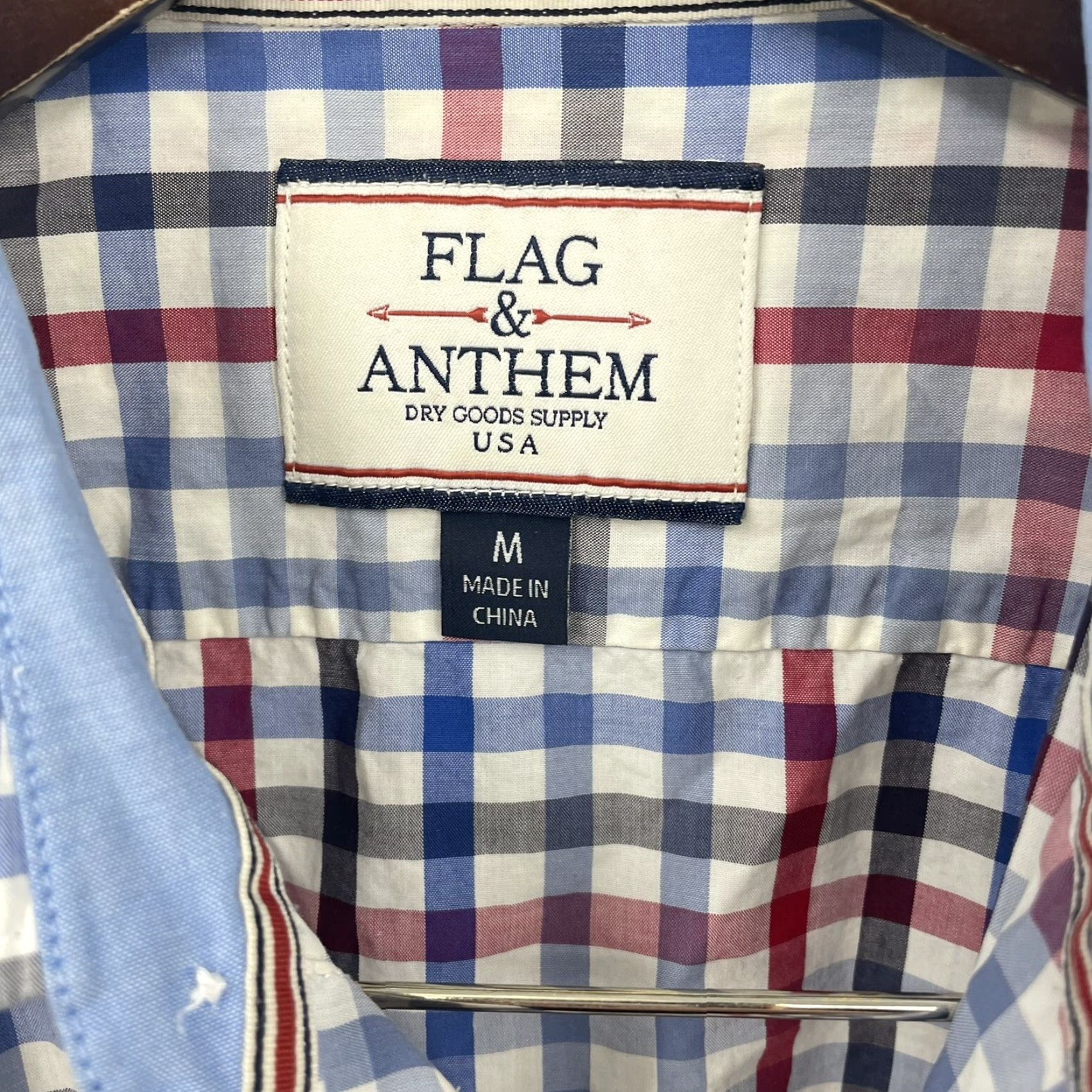 Flag & Anthem Flag & Anthem Button Down Shirt Mens Medium Checkered Western Cowboy Size US M / EU 48-50 / 2 - 7 Thumbnail