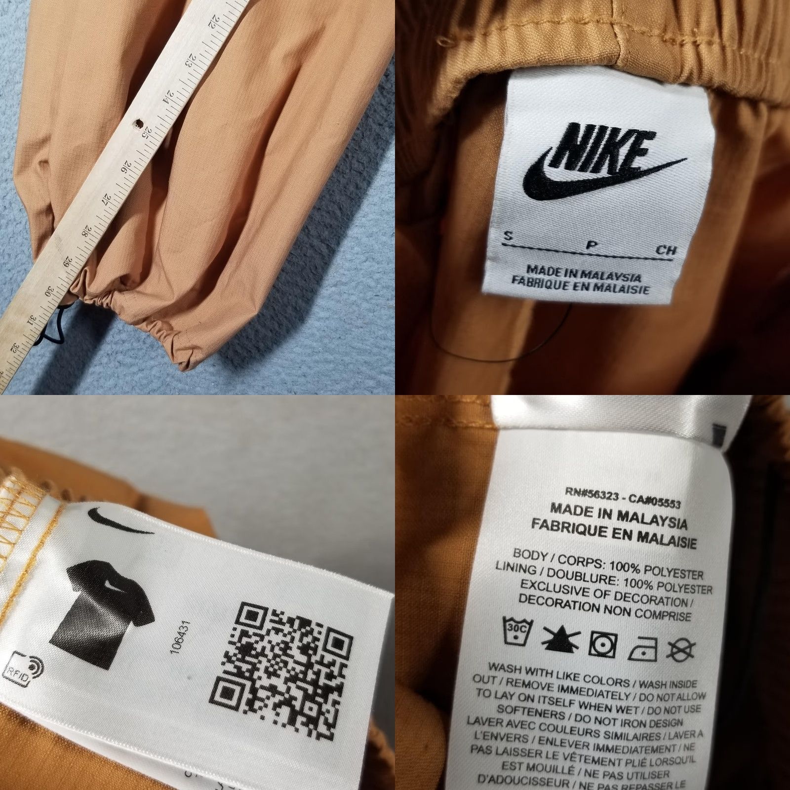 Nike Nike Cargo Pants Womens Small Flax Brown Woven Swoosh Drawcord Sample FV7643 Size 28" / US 6 / IT 42 - 8 Thumbnail