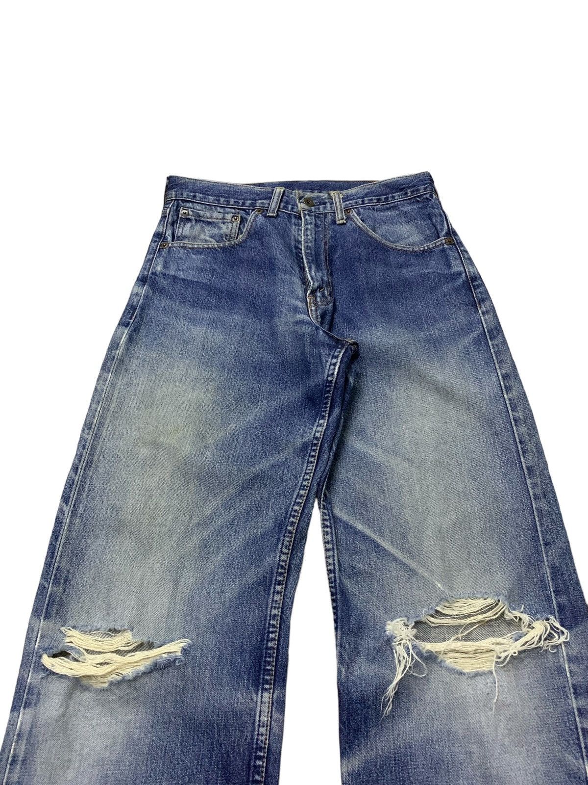 Levi's × Vintage Vintage Levis 504 Selvedge Baggy Cut Distressed Jeans Size US 30 / EU 46 - 8 Thumbnail