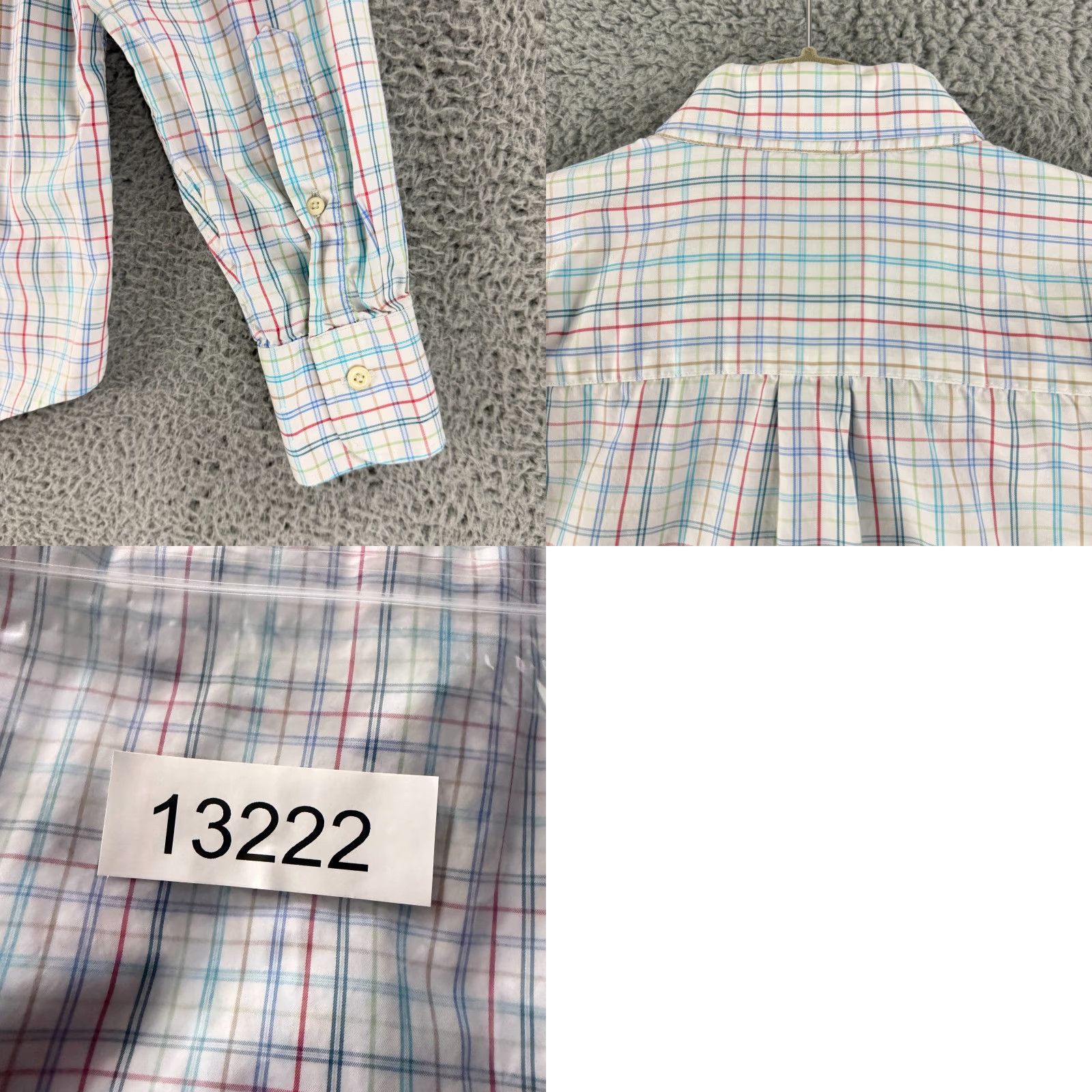 Peter Millar Peter Millar Crown Soft Button-Up Shirt Mens Large White Plaid Cotton Silk LS Size US L / EU 52-54 / 3 - 9 Thumbnail