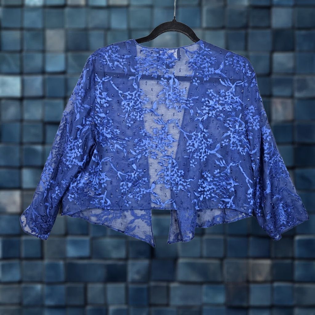 Alex Evenings Alex evenings Women's Open Front Lace Cardigan Cover Up Top Size 10 NEW Size L / US 10 / IT 46 - 1 Thumbnail