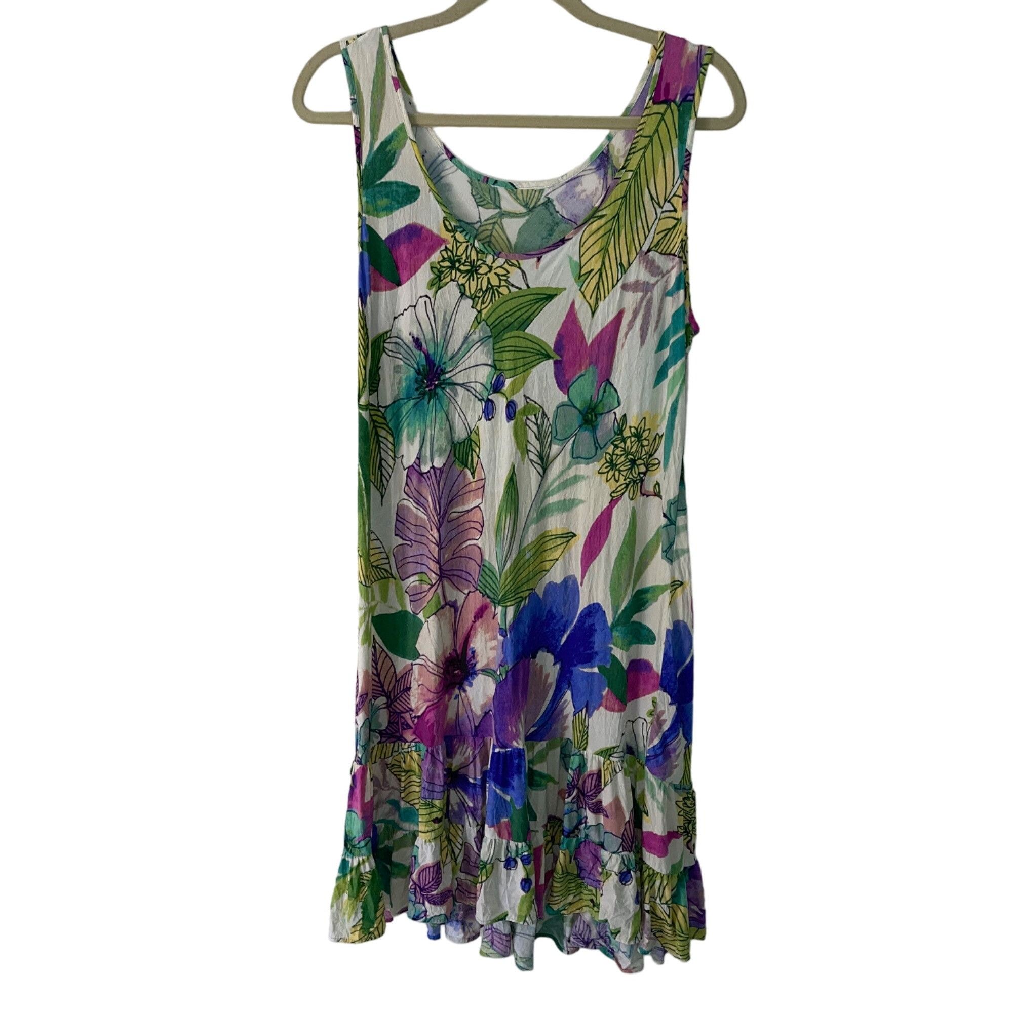 Vintage Multicolor Floral Print Sleeveless Mini Dress sale by Jams World - sz XS/S