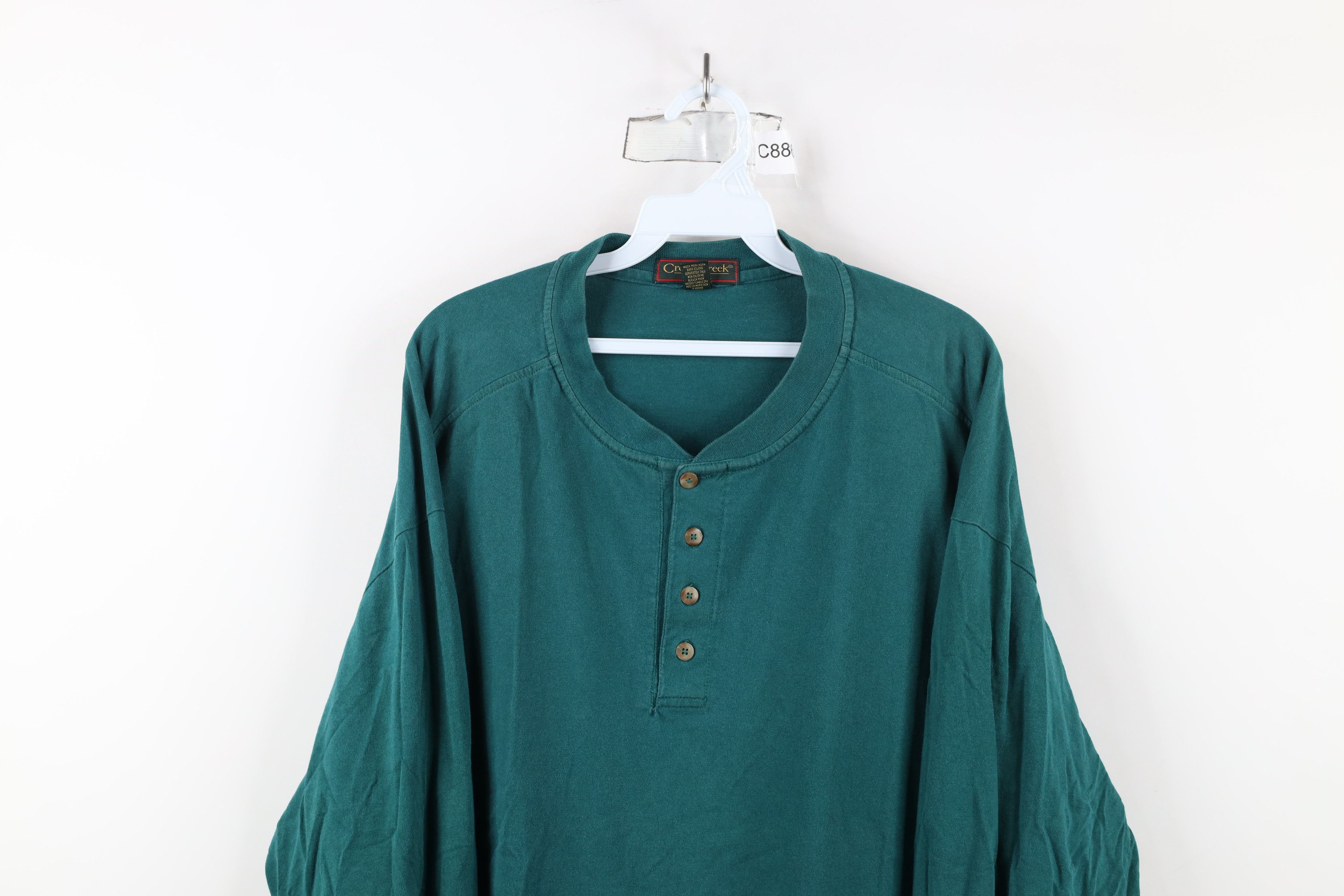 Vintage Vintage 90s Streetwear Cotton Long Sleeve Henley T-Shirt USA Size US XL / EU 56 / 4 - 2 Thumbnail