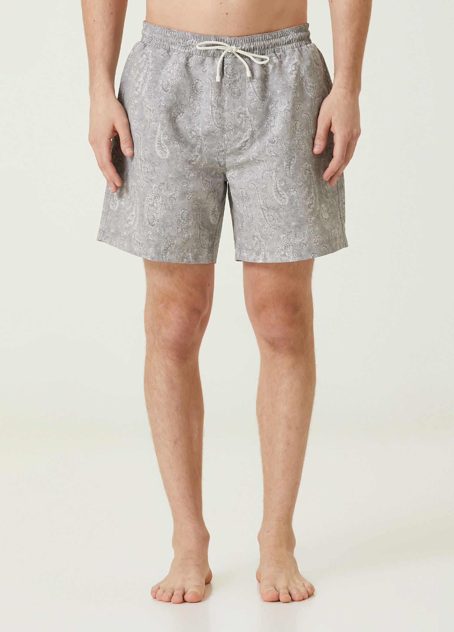 Brunello Cucinelli BRUNELLO CUCINELLI gray paisley print swim shorts Large NWT Size US 34 / EU 50 - 2 Thumbnail
