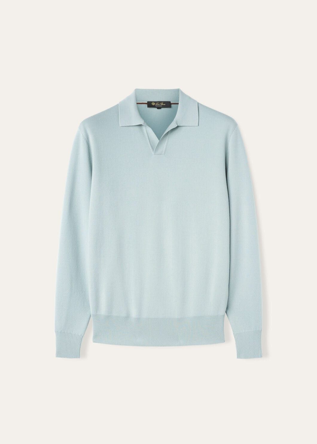 Loro Piana o1w1db10725 FAL5279 Buttonless Polo Shirt in Light Blue Size US L / EU 52-54 / 3 - 1 Thumbnail