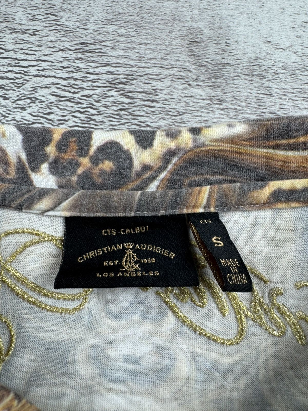 Christian Audigier Christian Audigier Embroidered Gold Tiger Leopard Y2K Jersey Women’s T Shirt Top Size S / US 4 / IT 40 - 12 Thumbnail