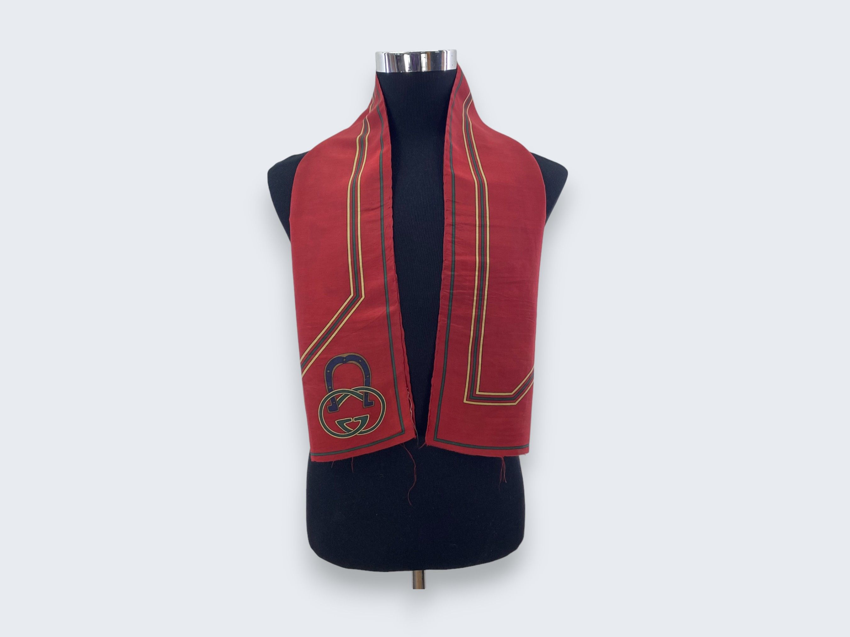 Gucci × Vintage Vintage 90s Gucci Silk Scarf Muffler SSC333 Size ONE SIZE - 1 Thumbnail