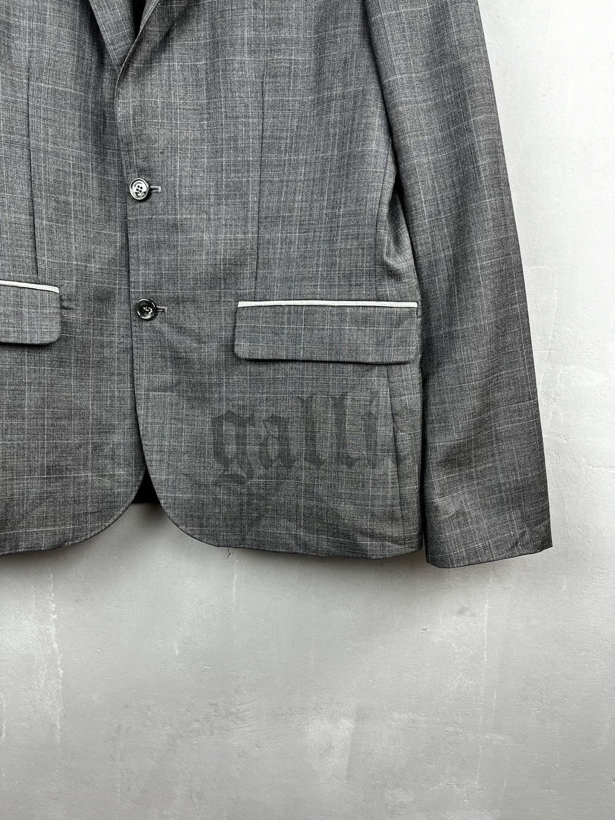 John Galliano John Galliano Printed Grey Blazer Size 50R - 2 Thumbnail