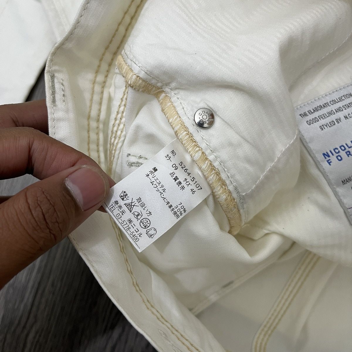 Japanese Brand 🇯🇵 Nicole Club For Man - Flared White Pant Ifsix Lgbstyle Size US 30 / EU 46 - 16 Thumbnail